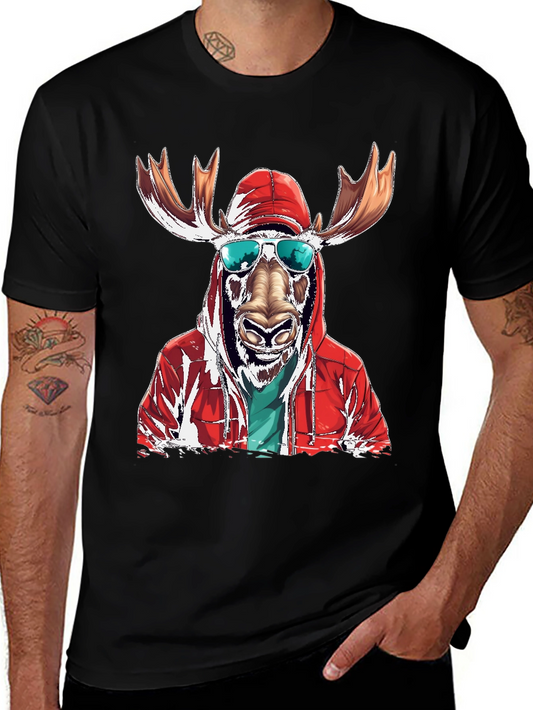 Cool Moose Graphic Tee - Black Cotton T-Shirt