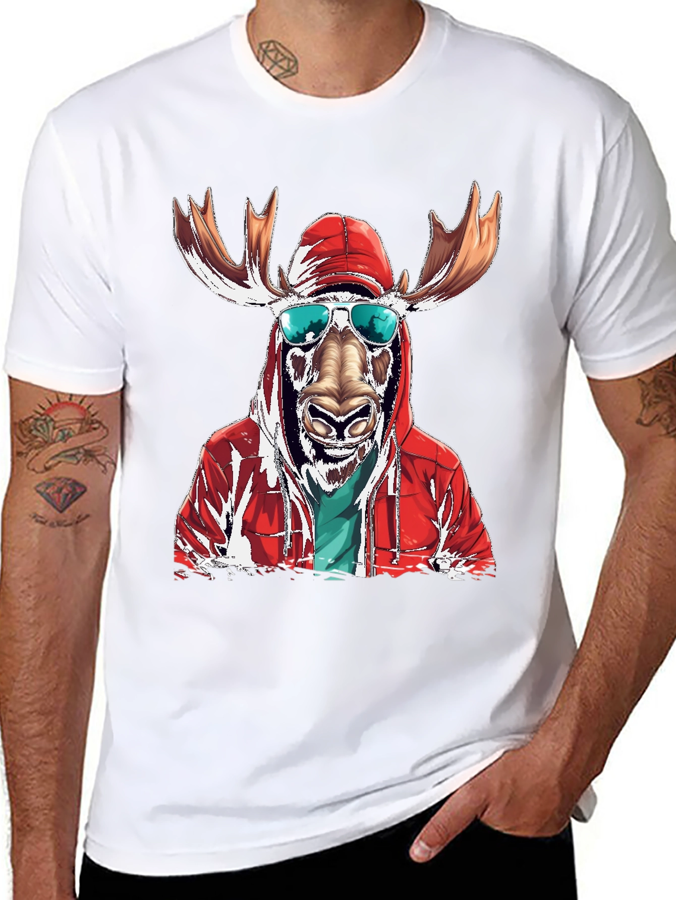 Cool Moose Graphic Tee - Black Cotton T-Shirt