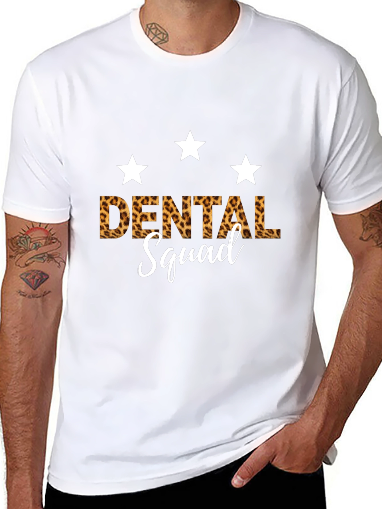 Dental Squad Leopard Print Graphic T-Shirt