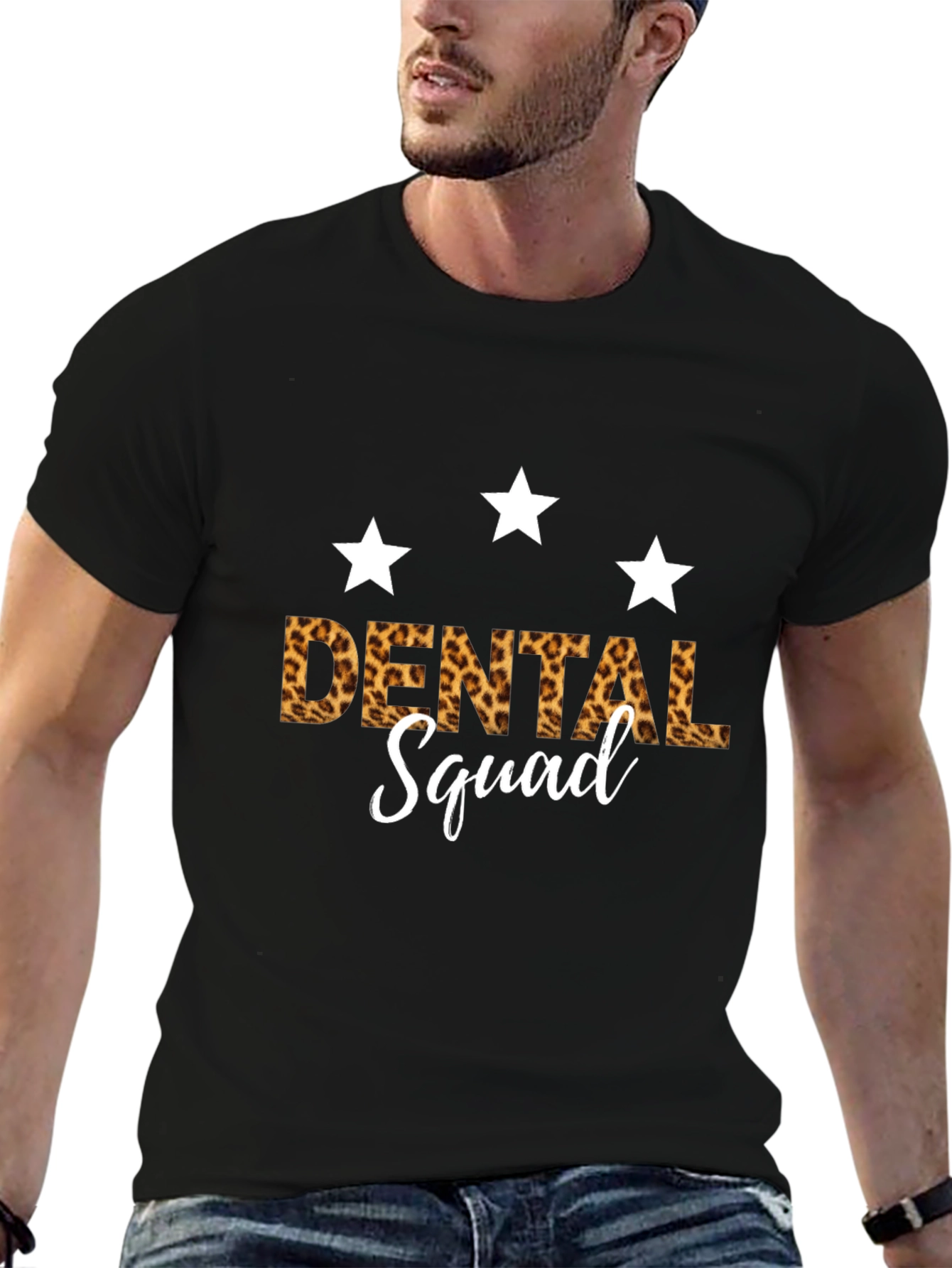 Dental Squad Leopard Print Graphic T-Shirt