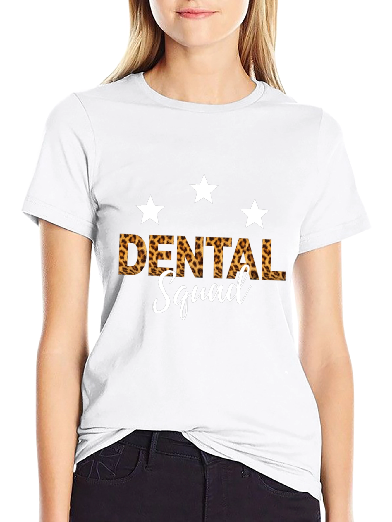 Dental Squad Leopard Print Graphic T-Shirt