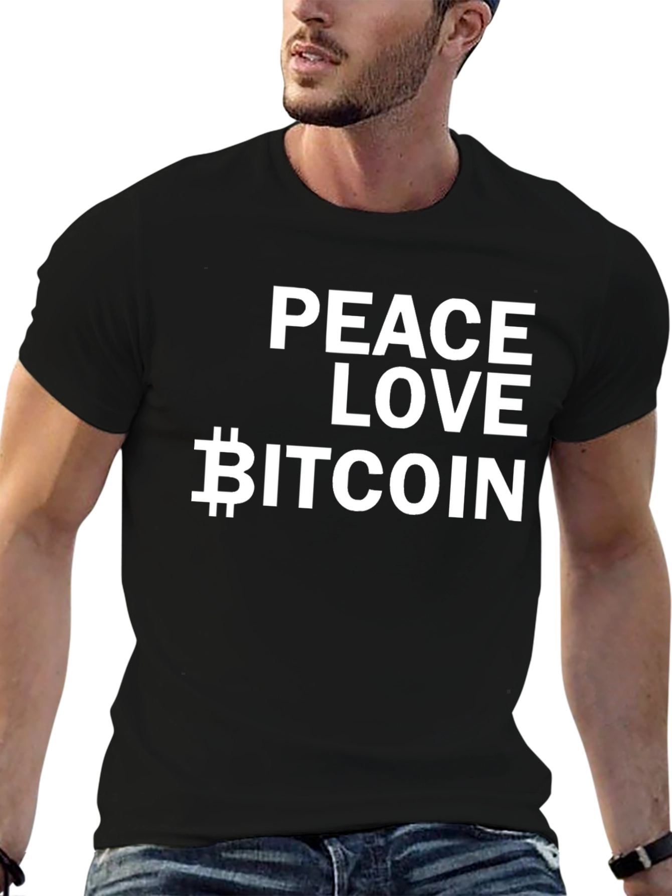 Peace Love Bitcoin T-Shirt - Crypto HODL