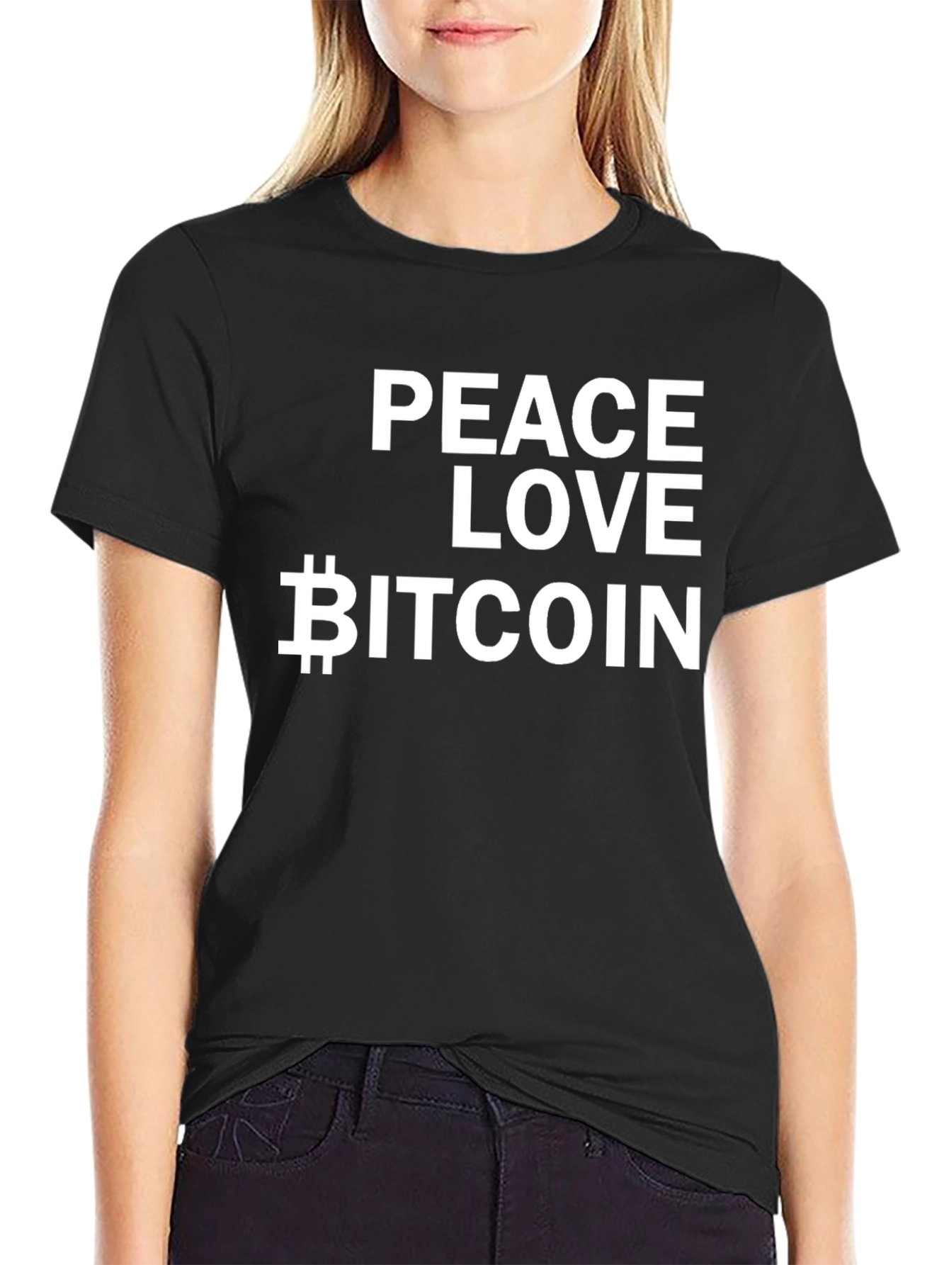Peace Love Bitcoin T-Shirt - Crypto HODL