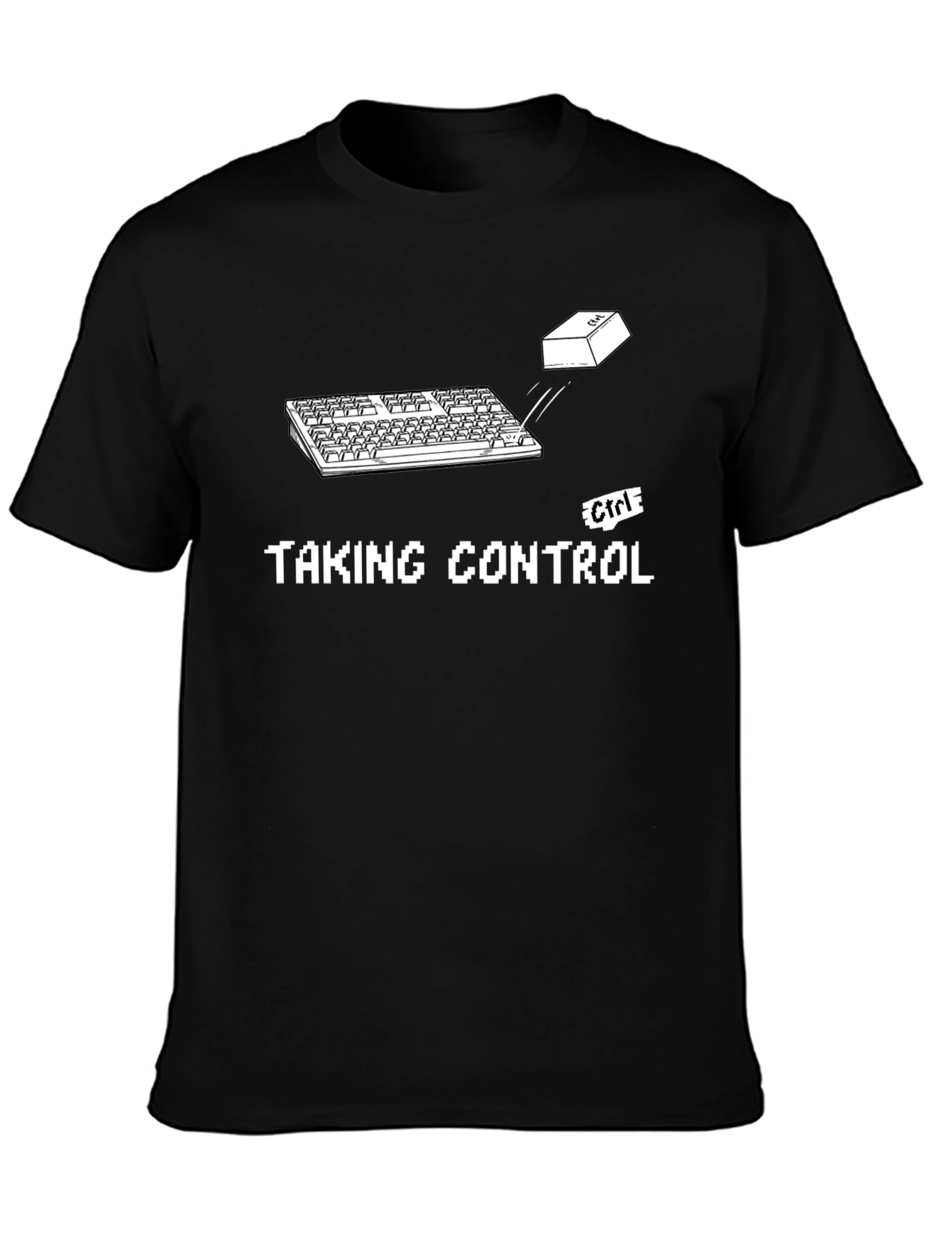 Taking Control Black Graphic T-Shirt