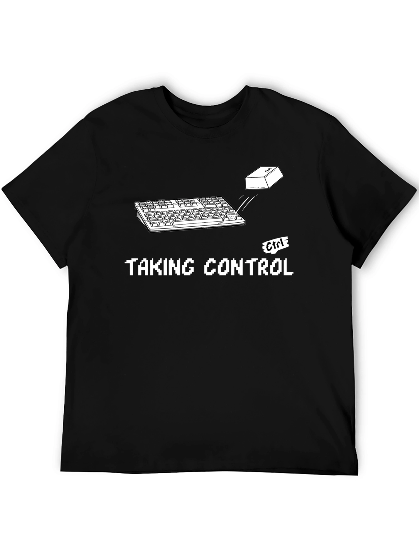 Taking Control Black Graphic T-Shirt