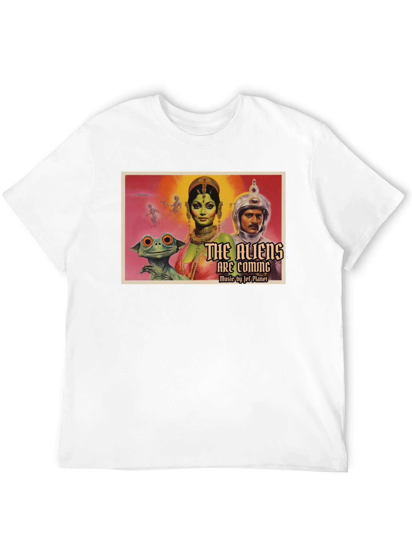 Retro Sci-Fi Alien Invasion Graphic T-Shirt