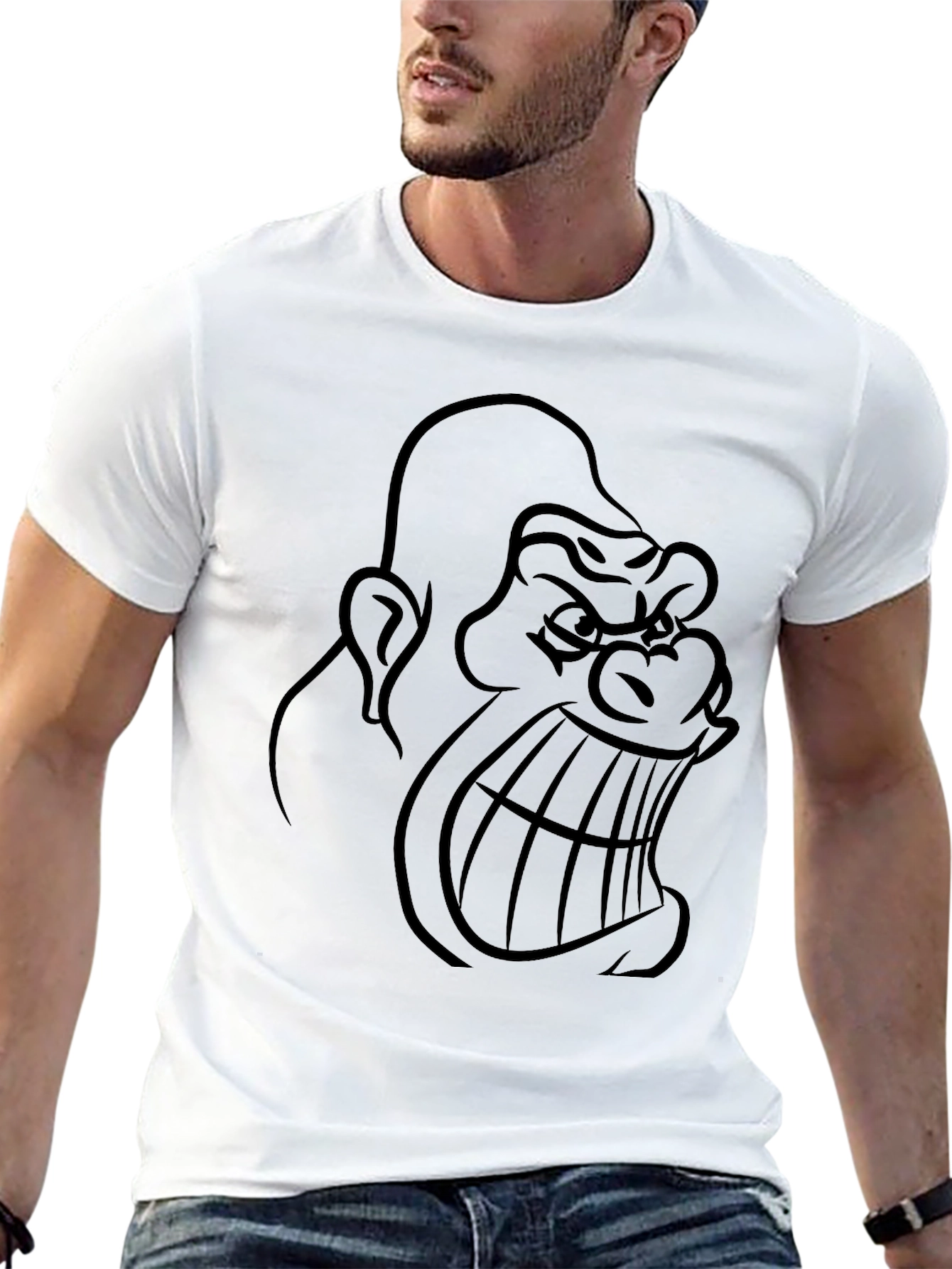 Mens Black Gorilla Graphic T-Shirt
