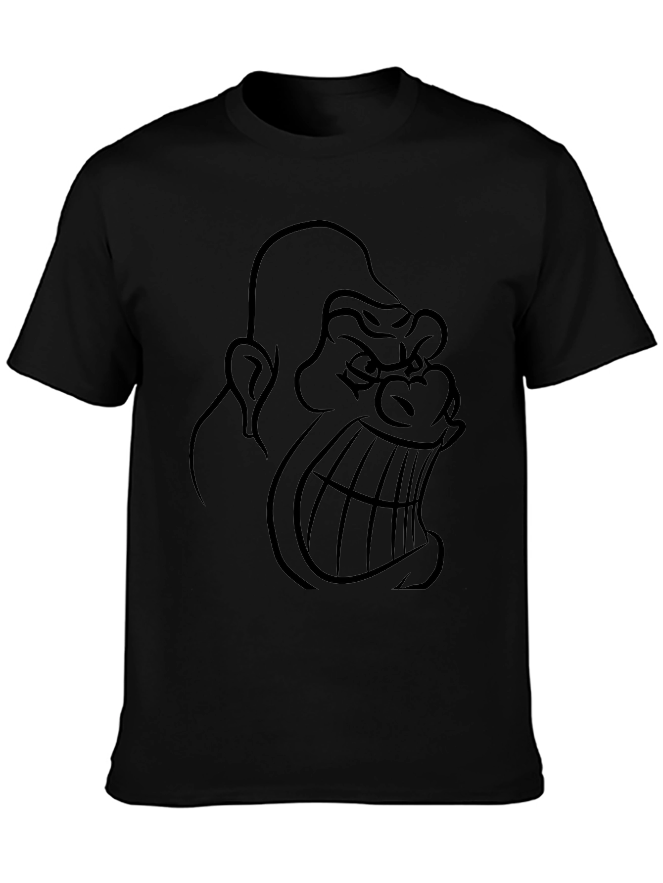 Mens Black Gorilla Graphic T-Shirt