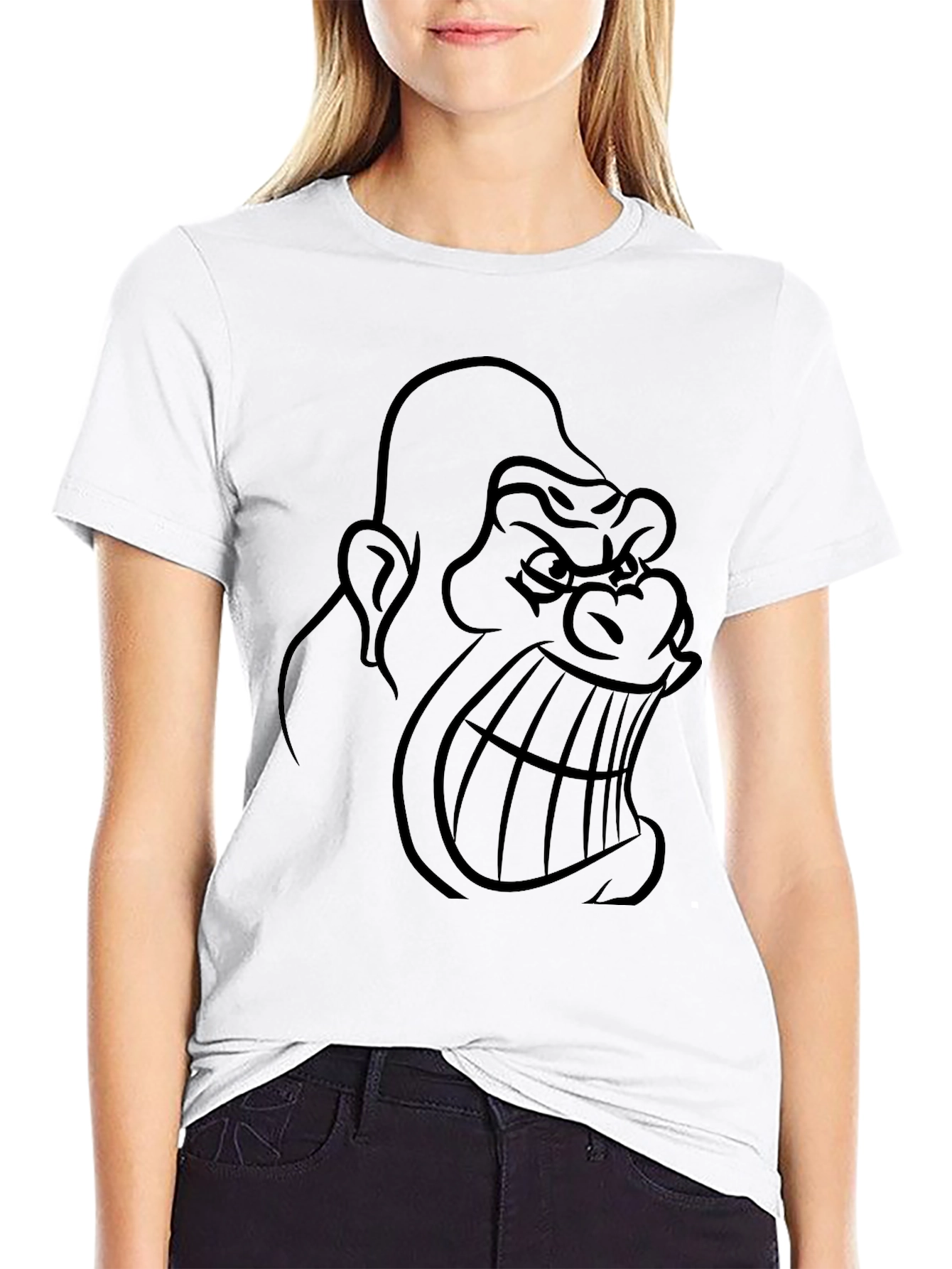 Mens Black Gorilla Graphic T-Shirt