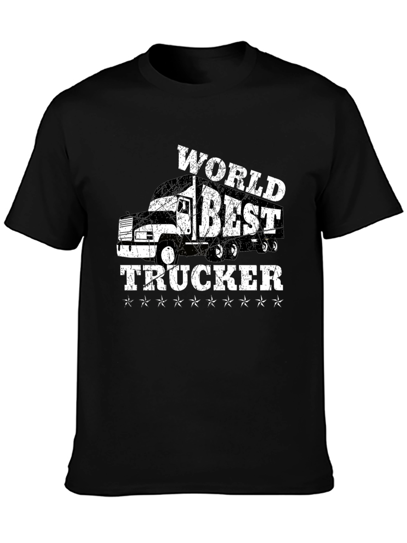 Worlds Best Trucker T-Shirt - Black Cotton Tee