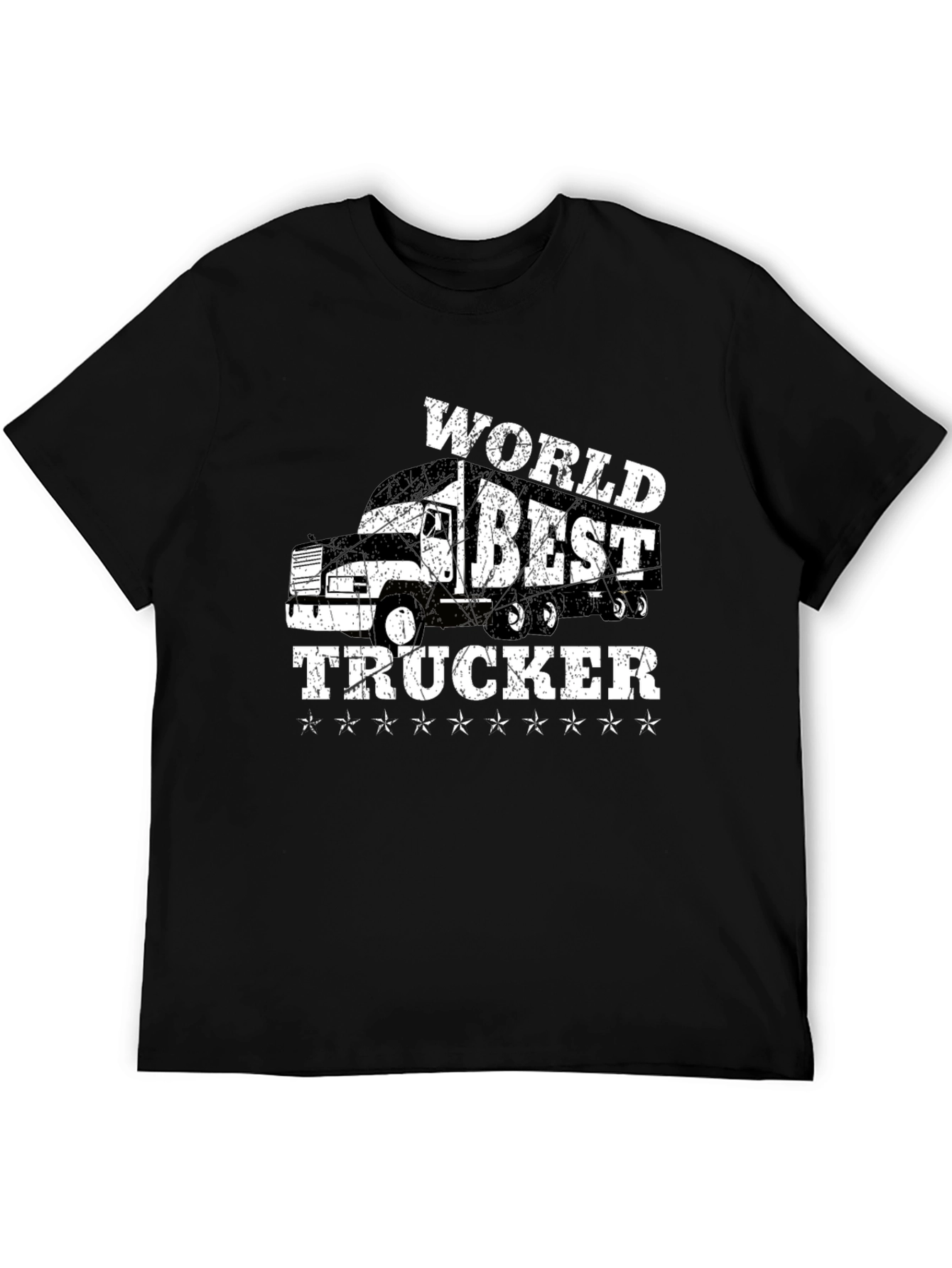Worlds Best Trucker T-Shirt - Black Cotton Tee