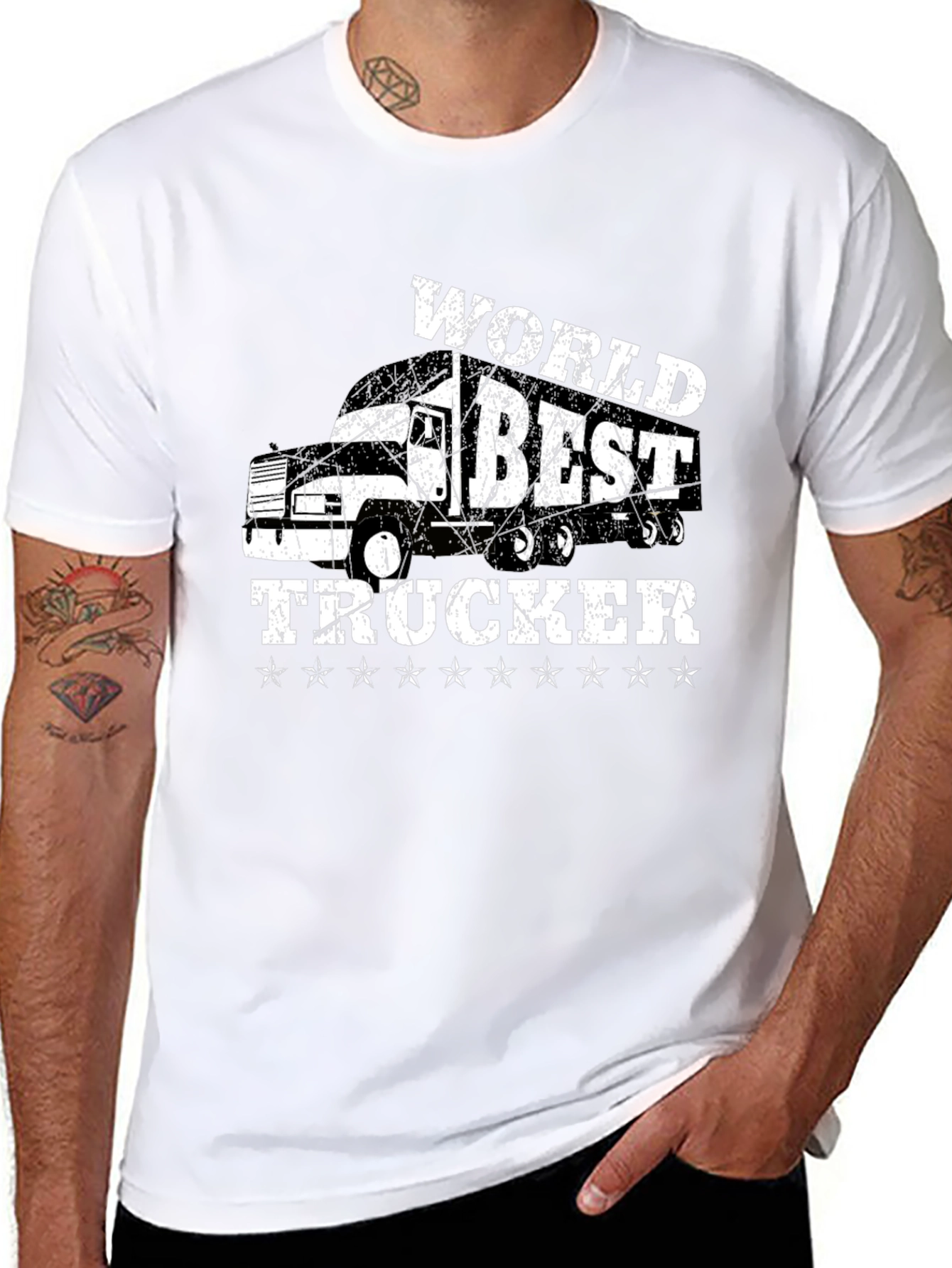 Worlds Best Trucker T-Shirt - Black Cotton Tee
