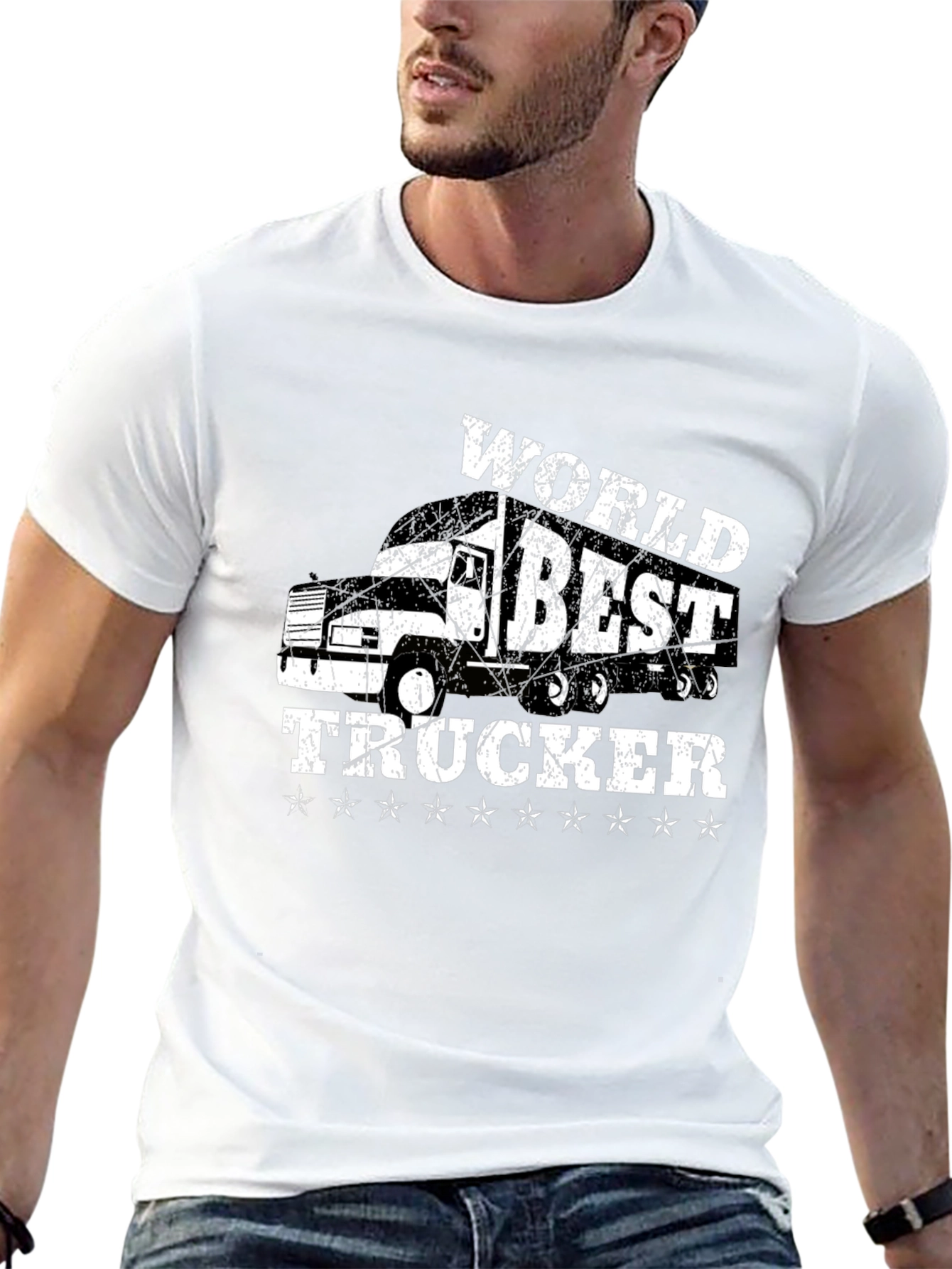 Worlds Best Trucker T-Shirt - Black Cotton Tee