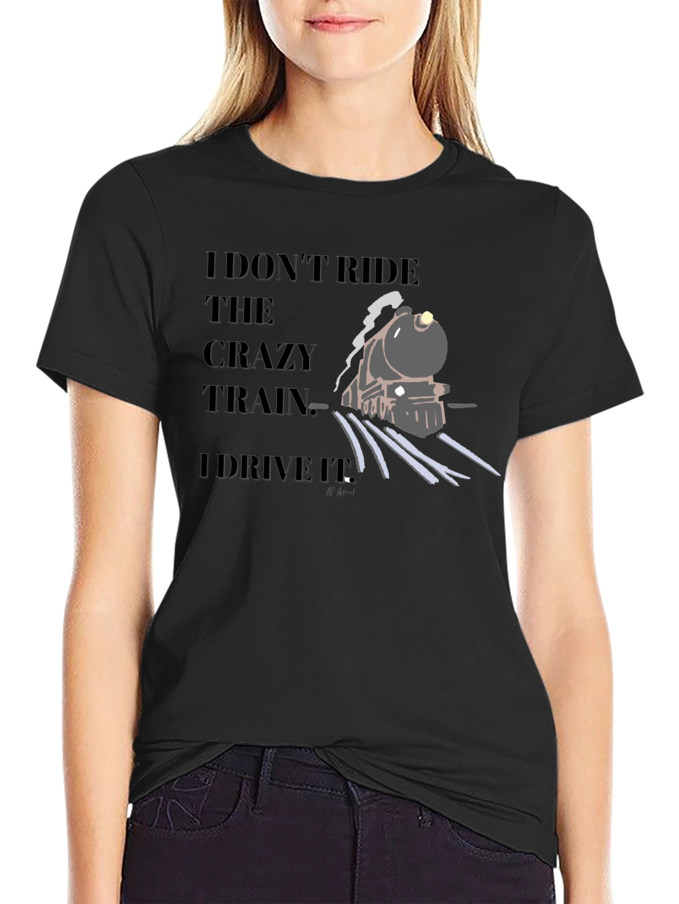 Crazy Train Driver T-Shirt - Black Graphic Tee