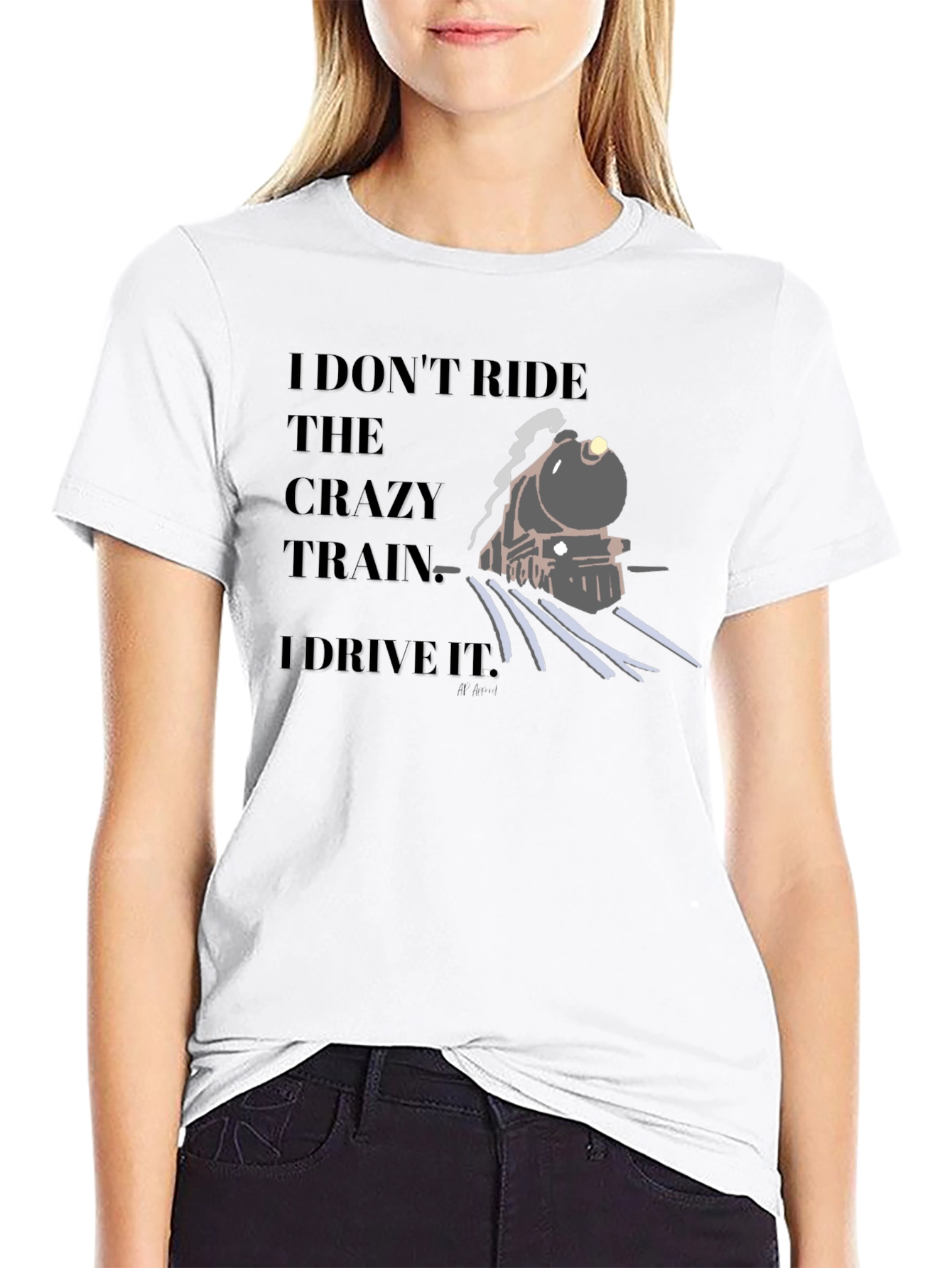 Crazy Train Driver T-Shirt - Black Graphic Tee