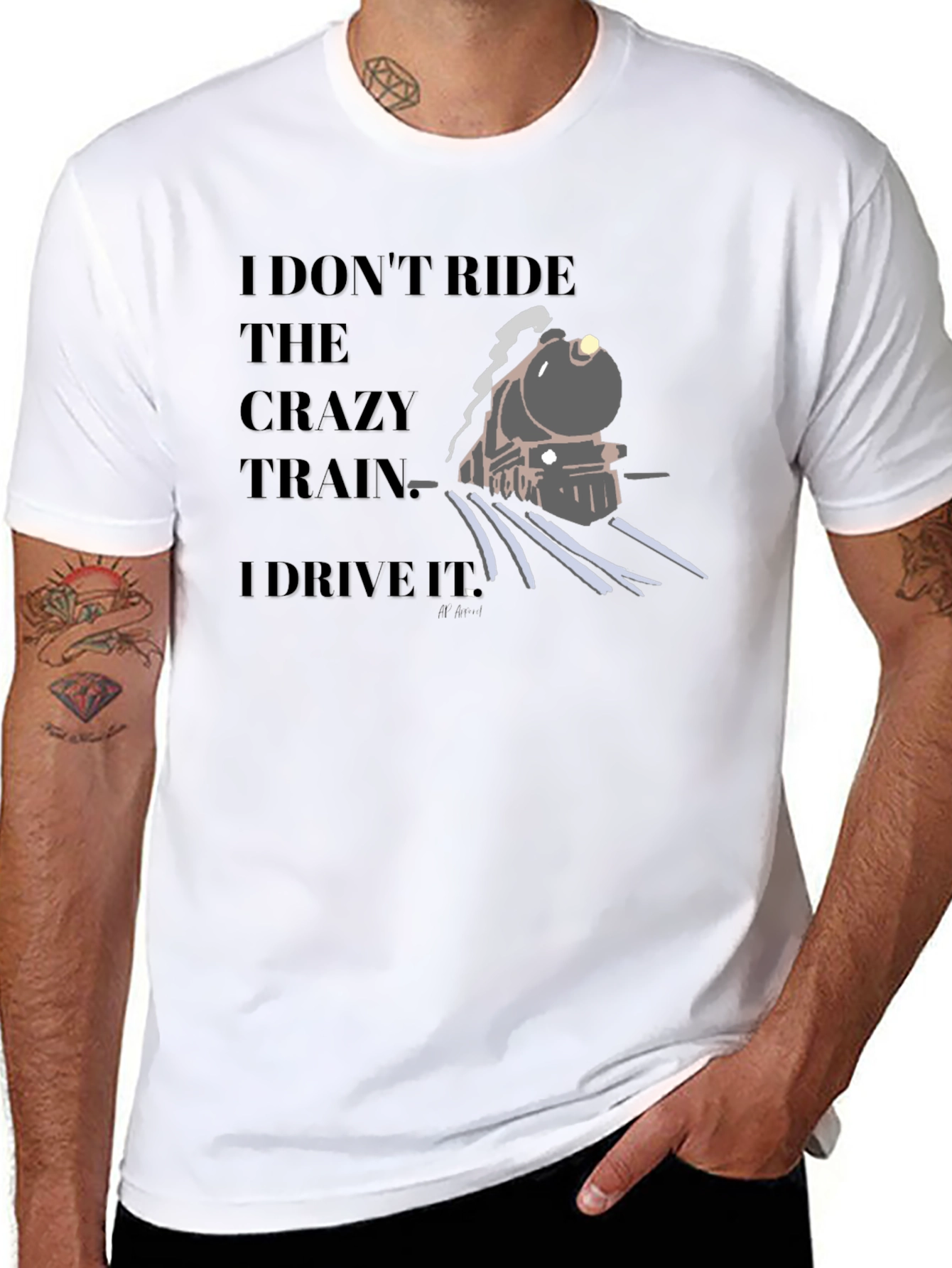 Crazy Train Driver T-Shirt - Black Graphic Tee