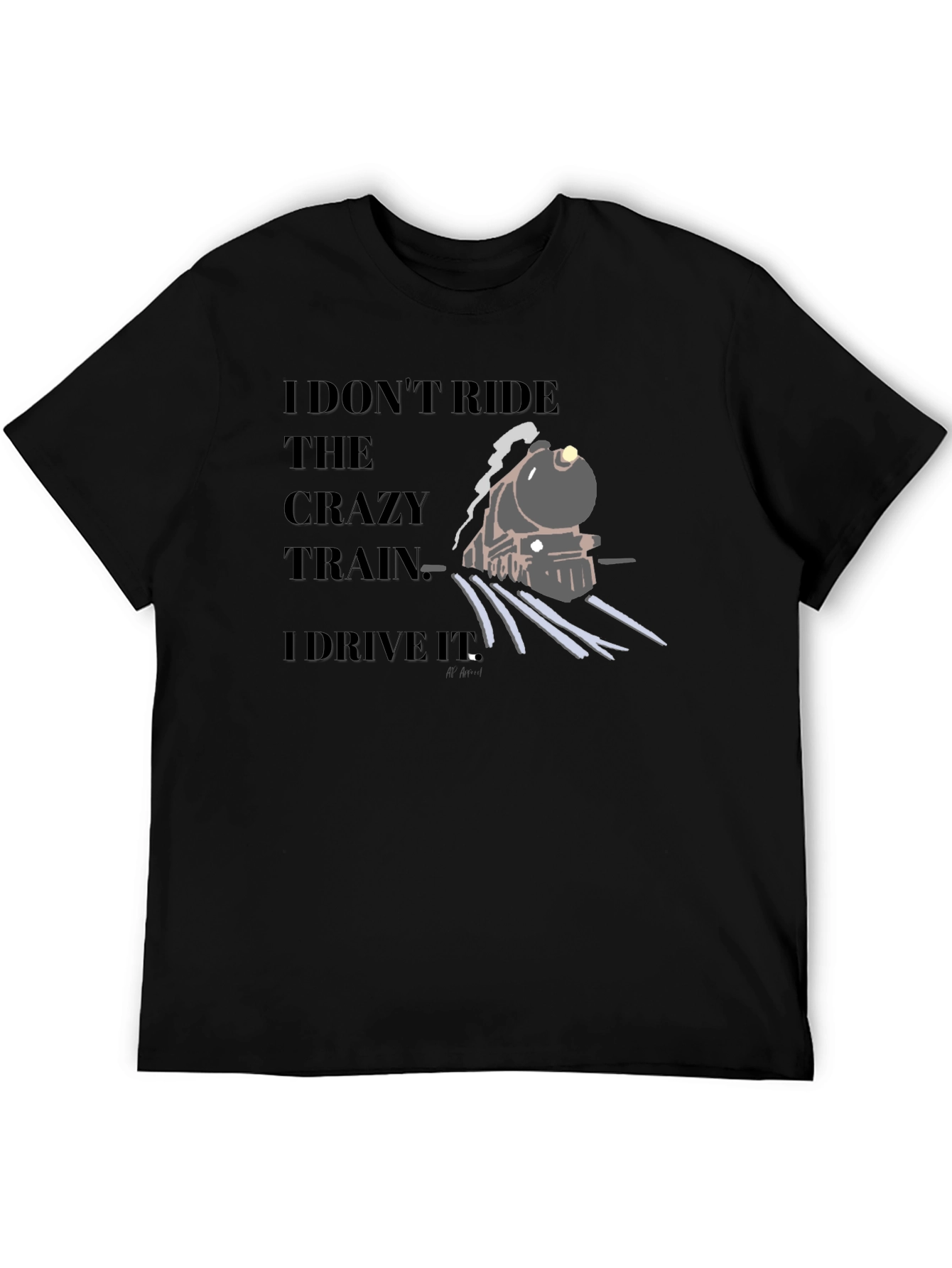 Crazy Train Driver T-Shirt - Black Graphic Tee