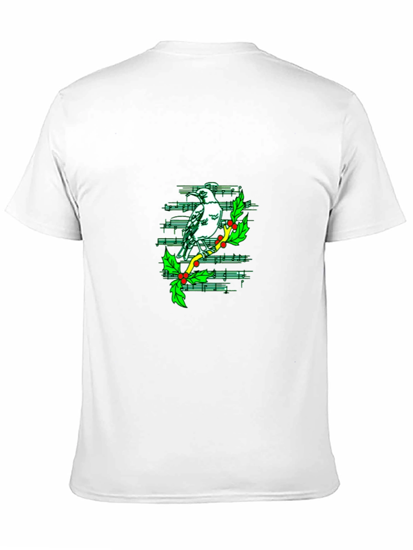 Musical Bird Graphic Tee - Black Cotton T-Shirt