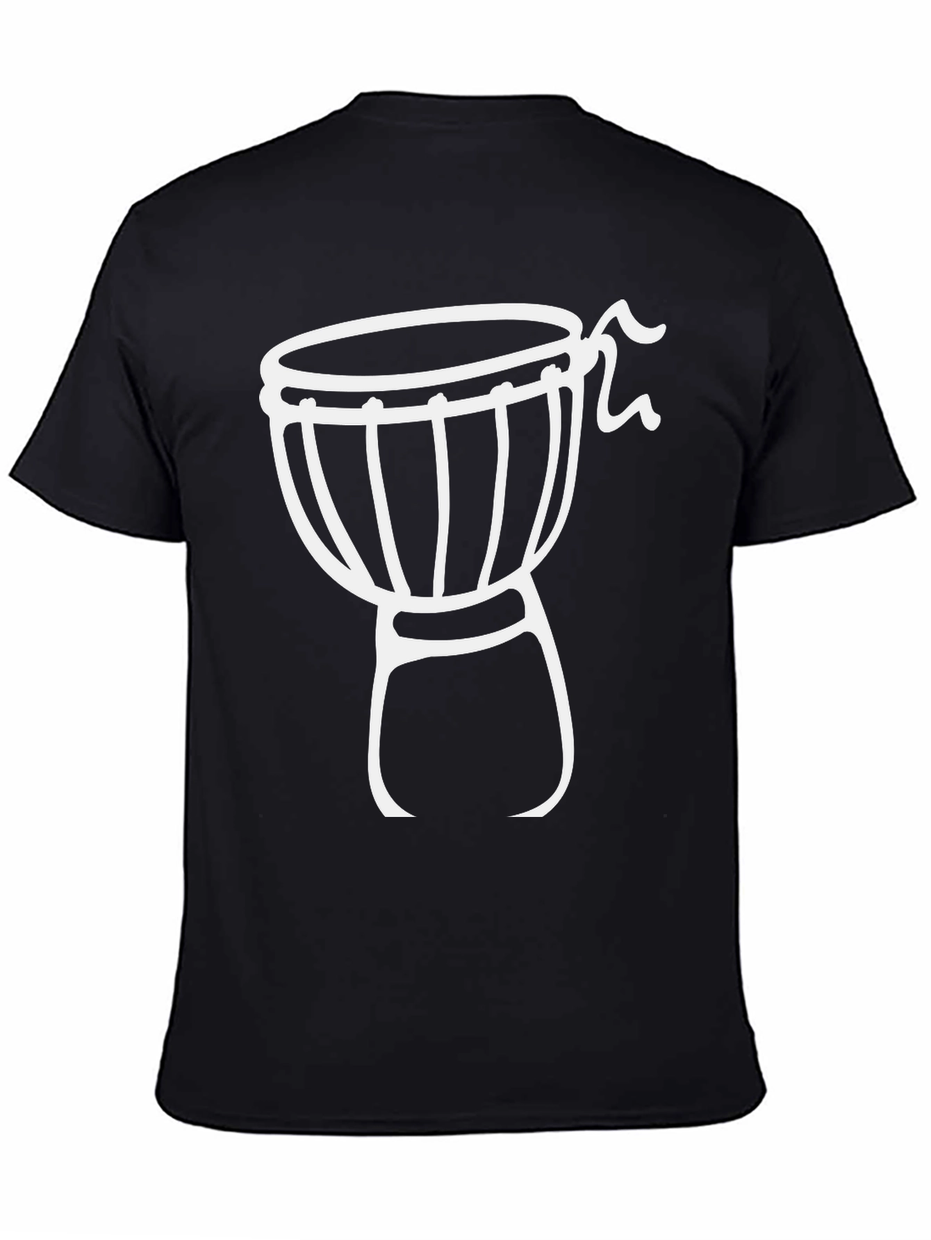 Black T-Shirt with Drum Graphic