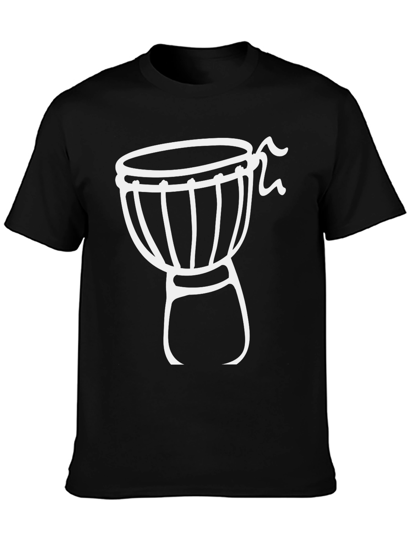 Black T-Shirt with Drum Graphic