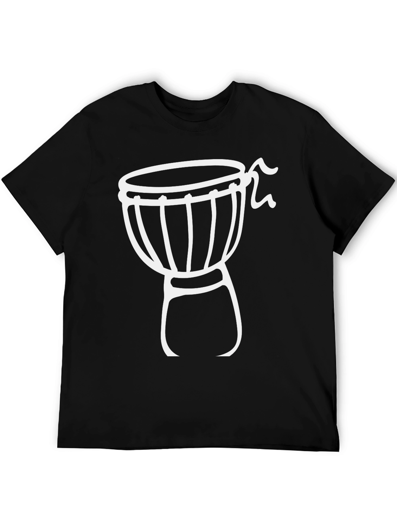 Black T-Shirt with Drum Graphic