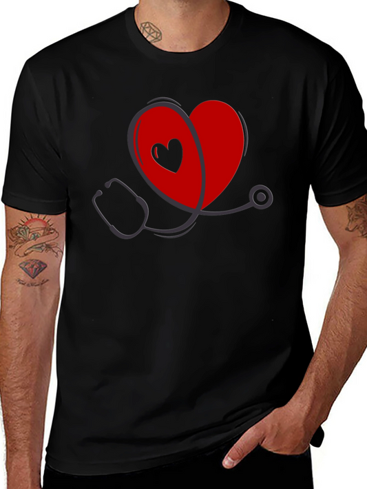 Heart Stethoscope Graphic Tee - Medical Love Shirt