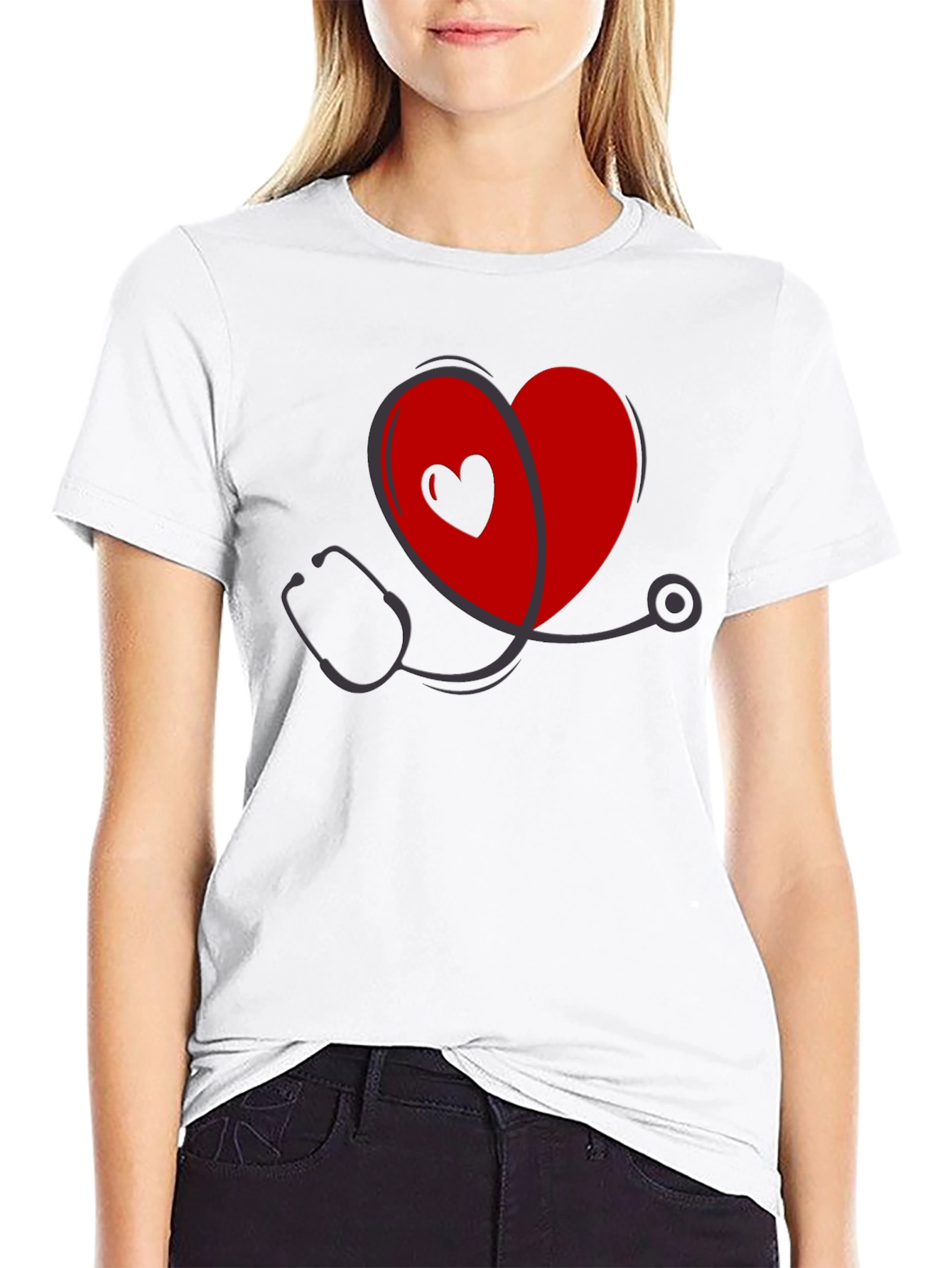 Heart Stethoscope Graphic Tee - Medical Love Shirt