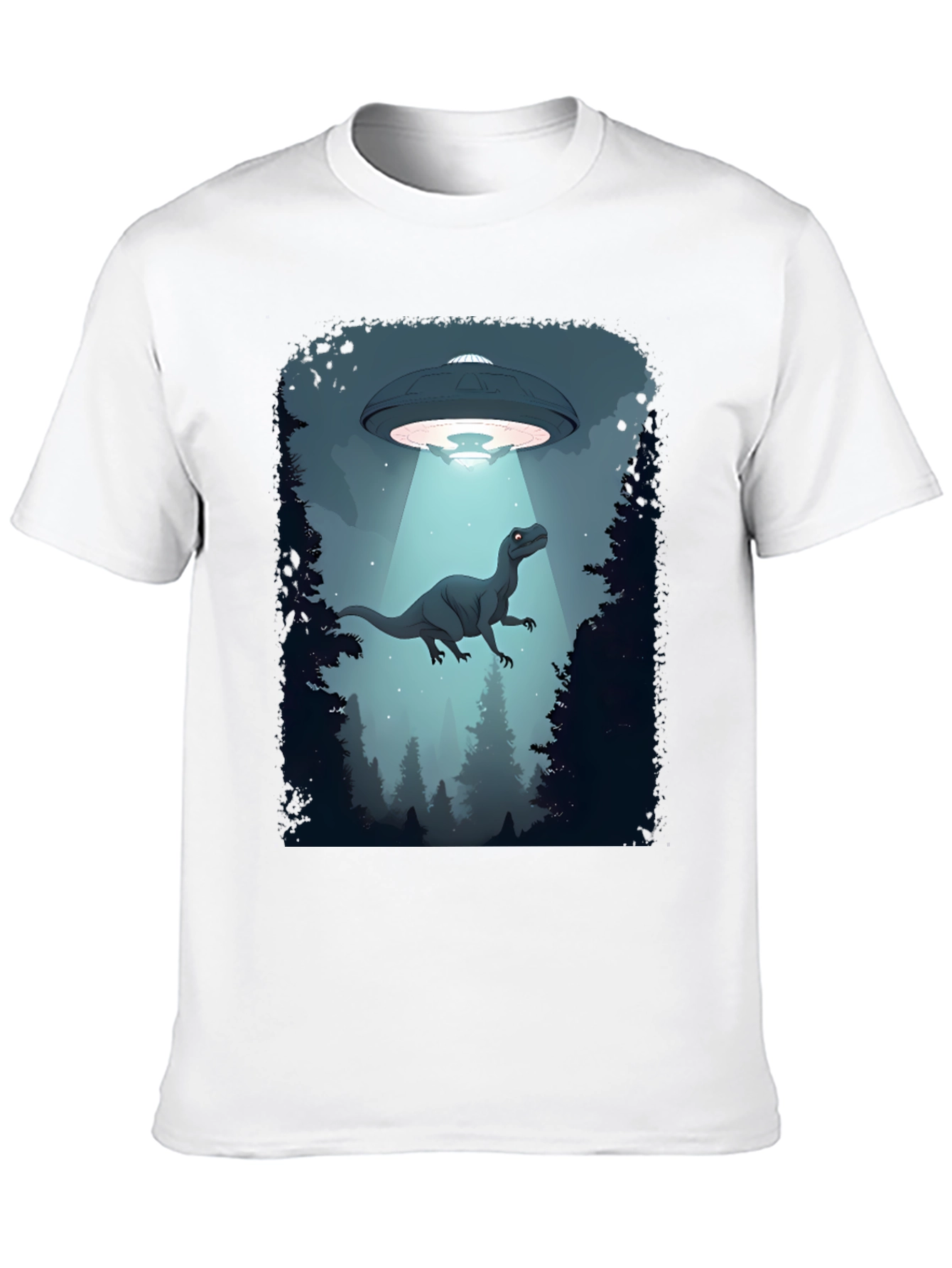 Dinosaur Abduction Graphic Tee - Black