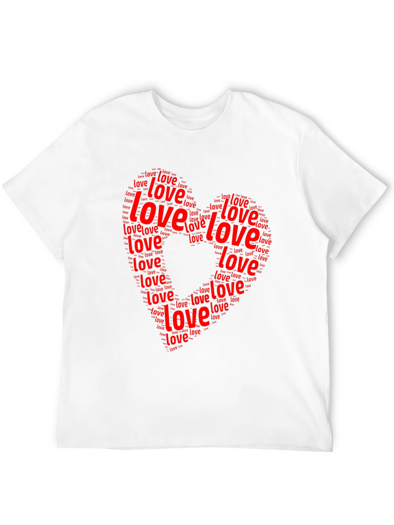 Love Word Art Heart Graphic Black T-Shirt