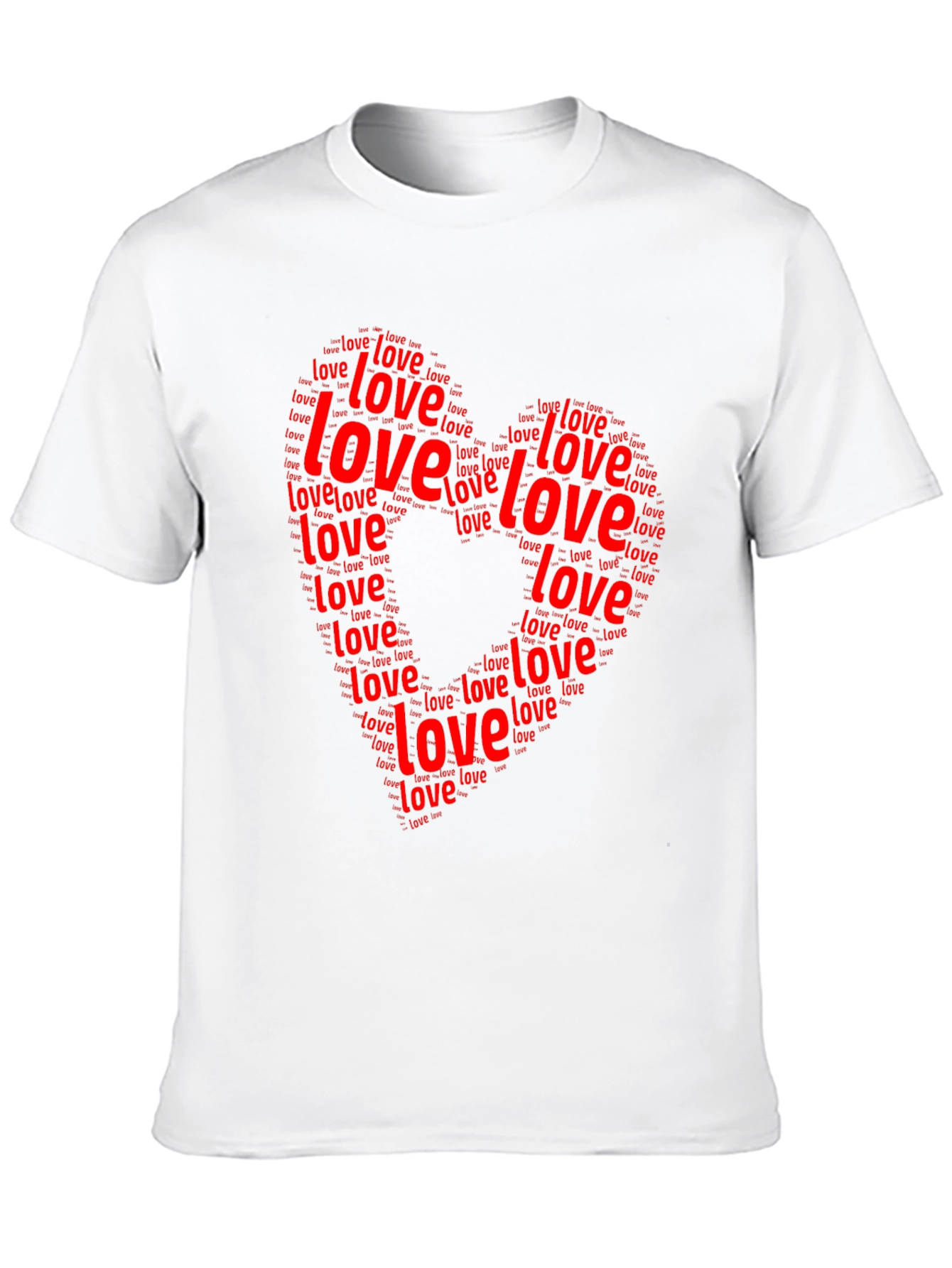 Love Word Art Heart Graphic Black T-Shirt