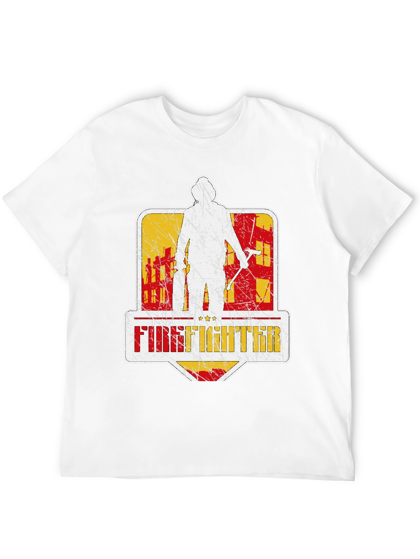 Firefighter Graphic T-Shirt - Distressed Design