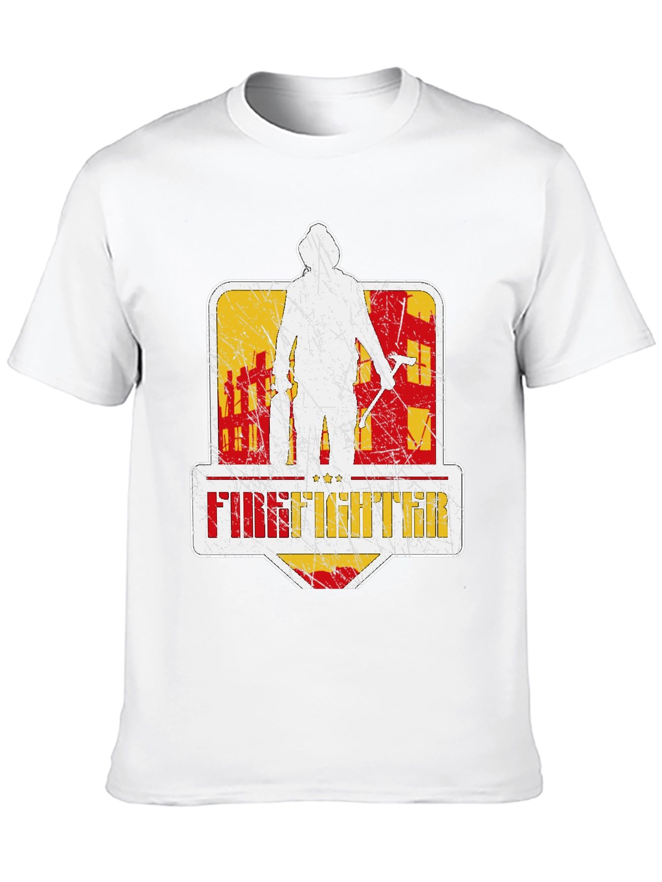 Firefighter Graphic T-Shirt - Distressed Design
