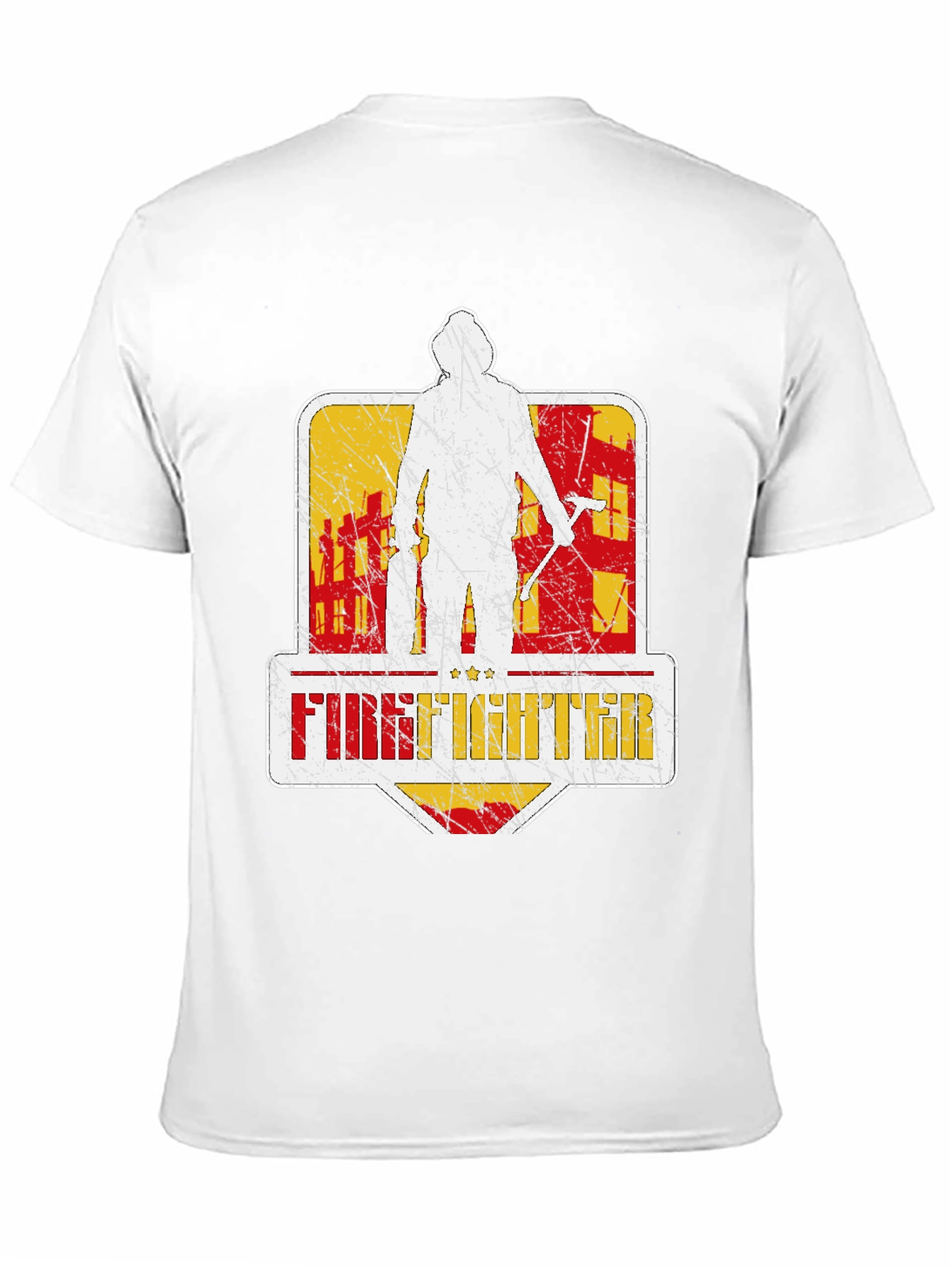 Firefighter Graphic T-Shirt - Distressed Design