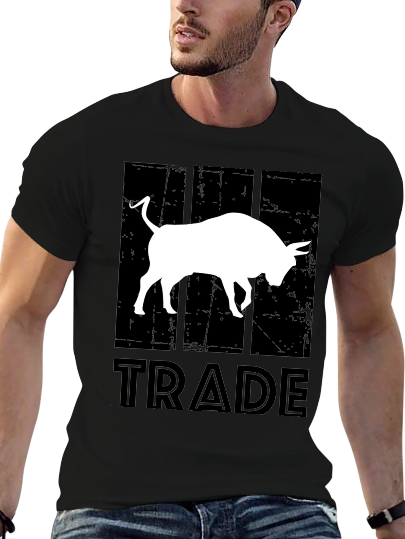 Trade Bull T-Shirt - Black Cotton Graphic Tee