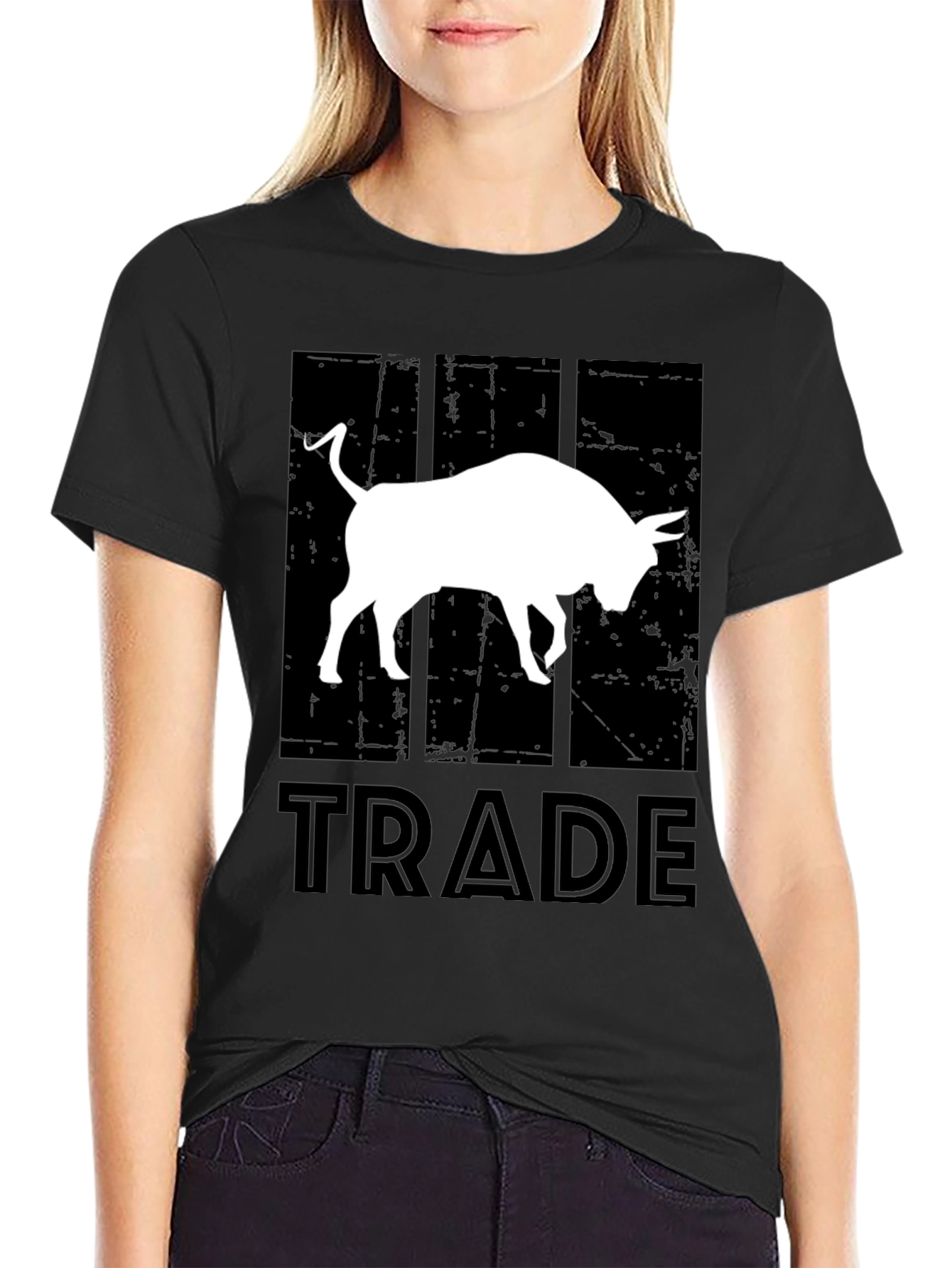Trade Bull T-Shirt - Black Cotton Graphic Tee