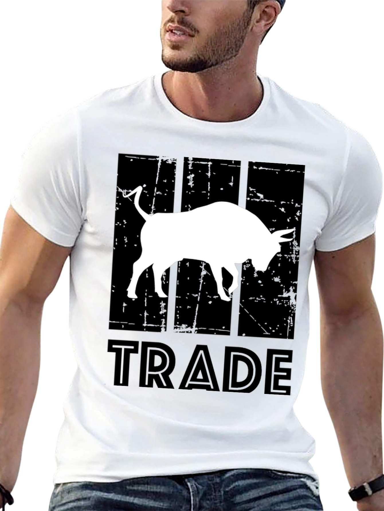 Trade Bull T-Shirt - Black Cotton Graphic Tee