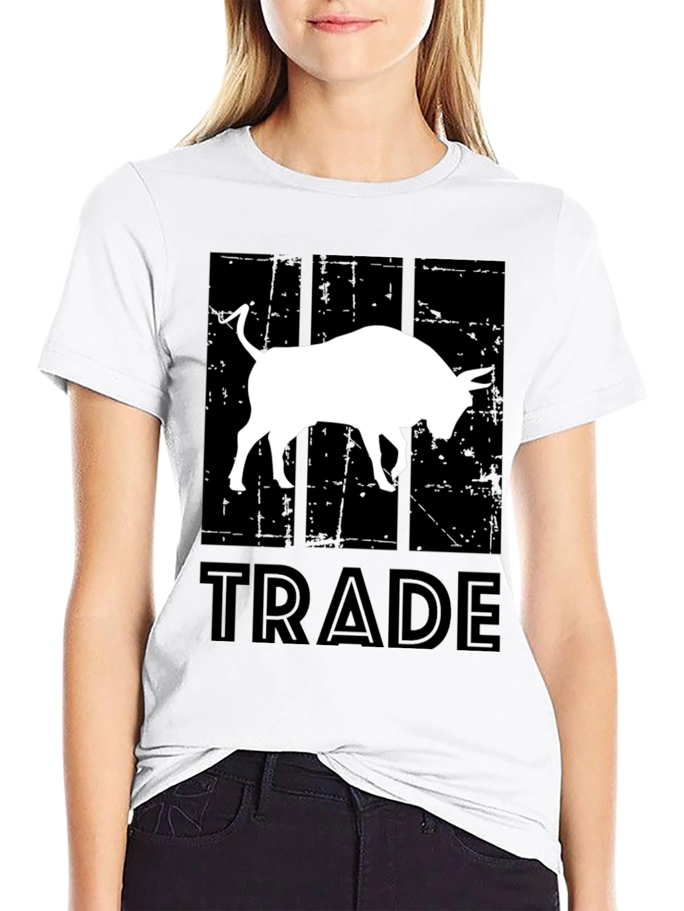 Trade Bull T-Shirt - Black Cotton Graphic Tee