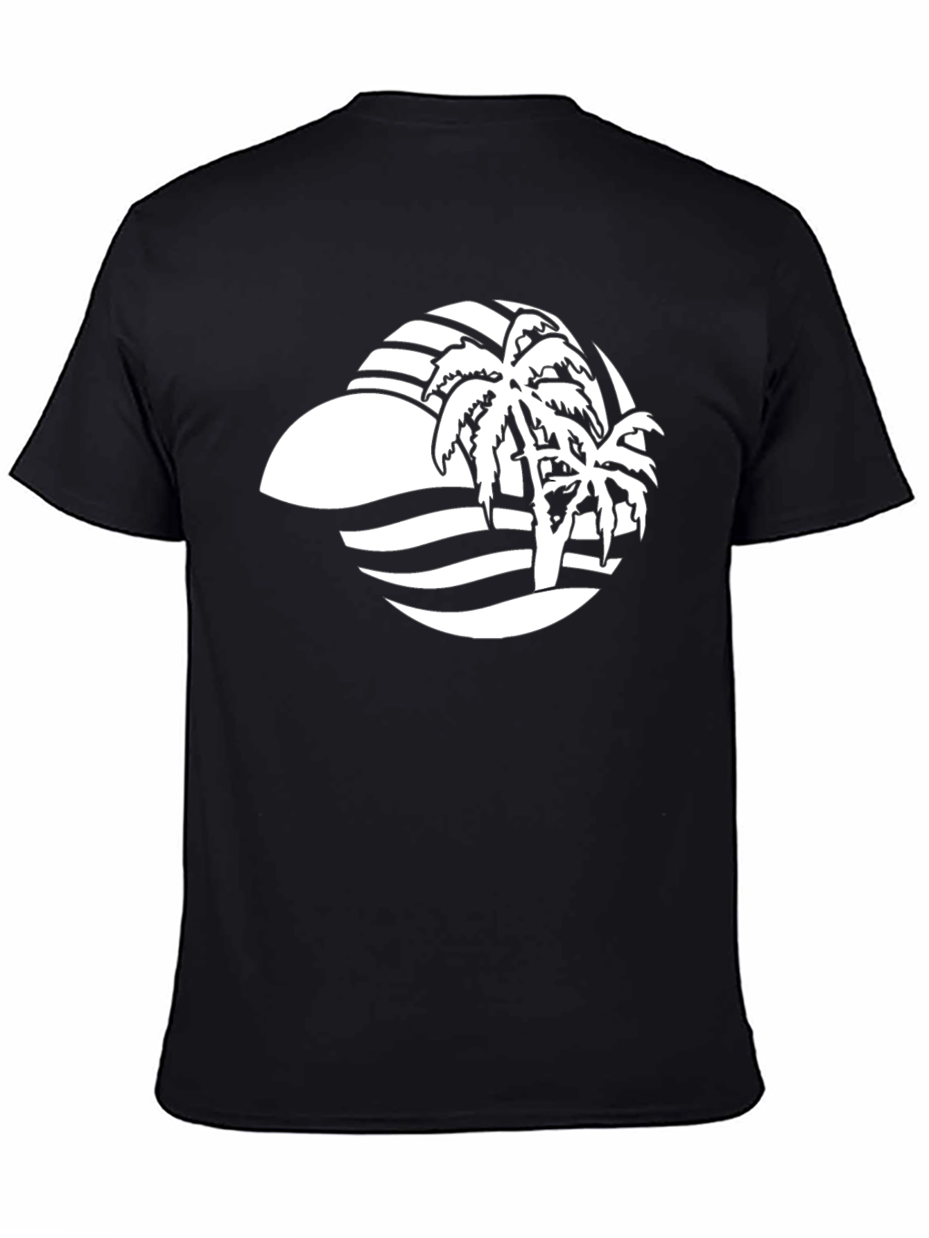 Black Palm Tree Graphic Tee - Tropical Vibes