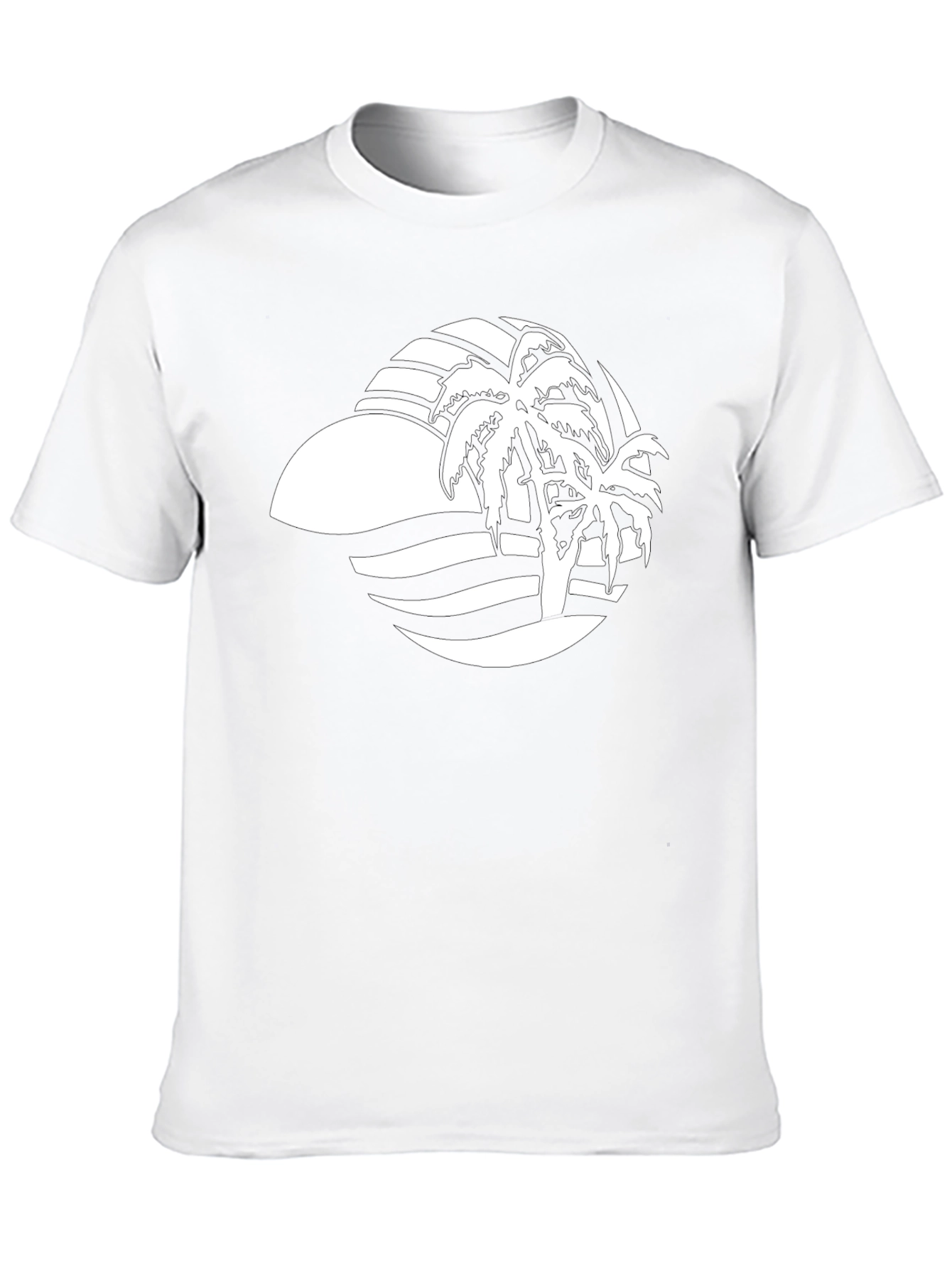Black Palm Tree Graphic Tee - Tropical Vibes
