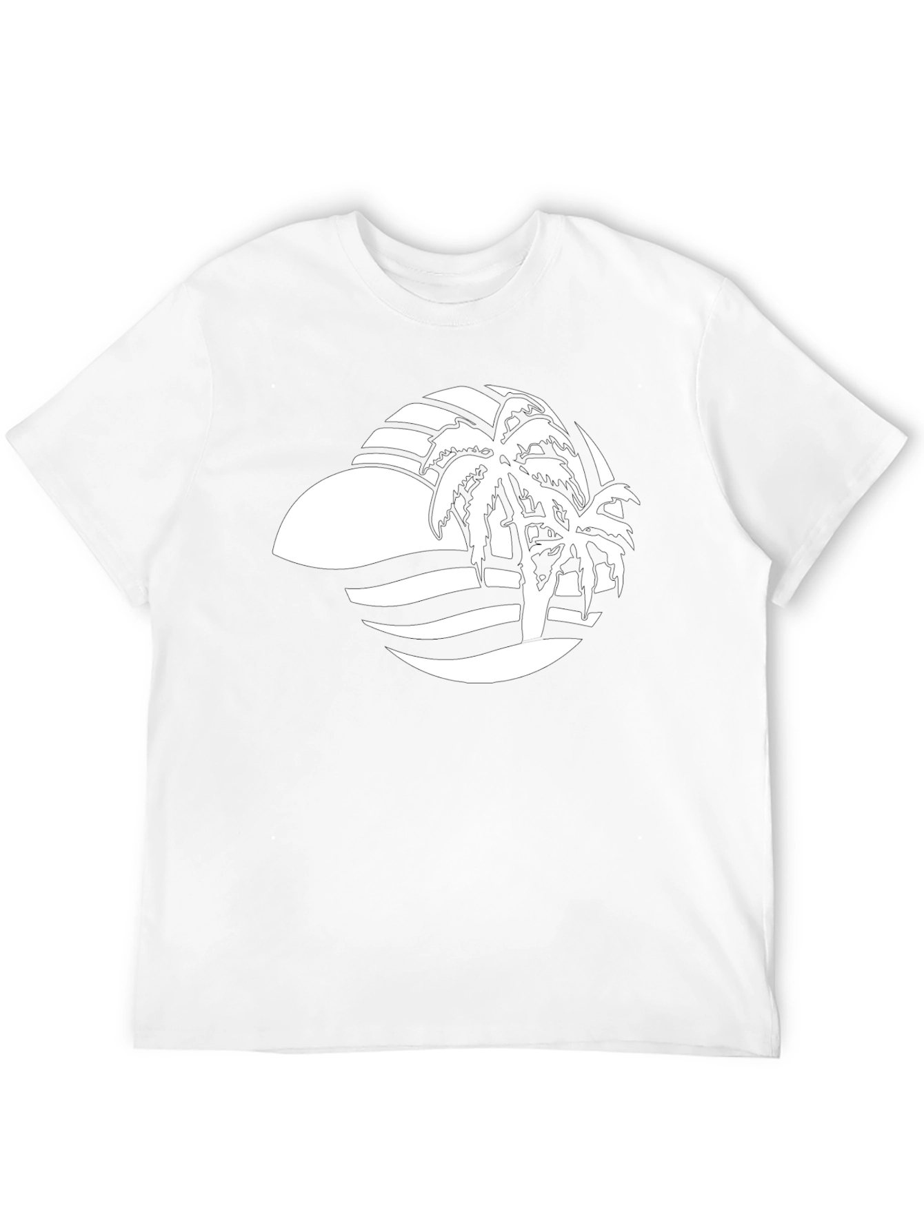 Black Palm Tree Graphic Tee - Tropical Vibes