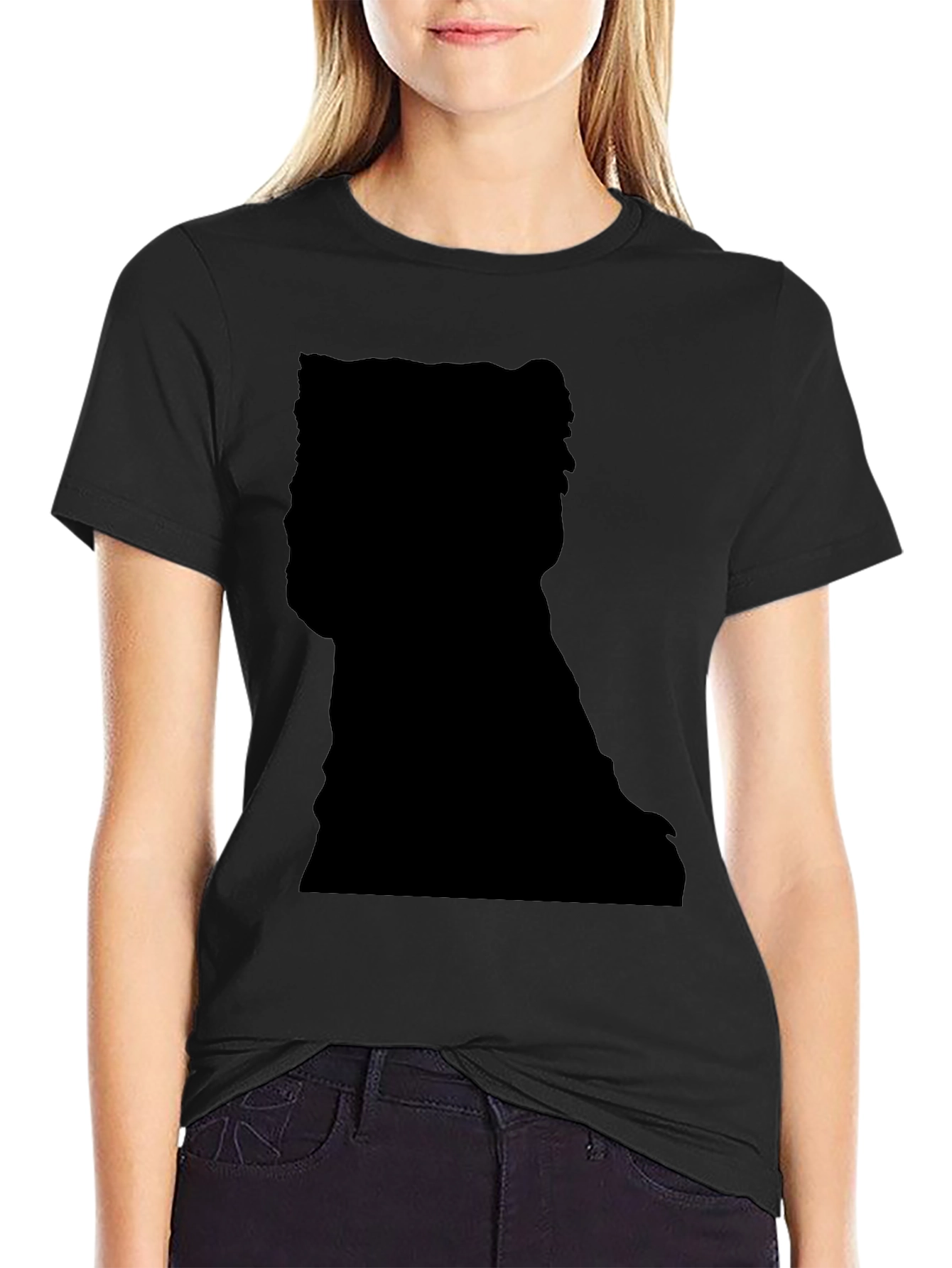 Silhouette Print Black T-Shirt
