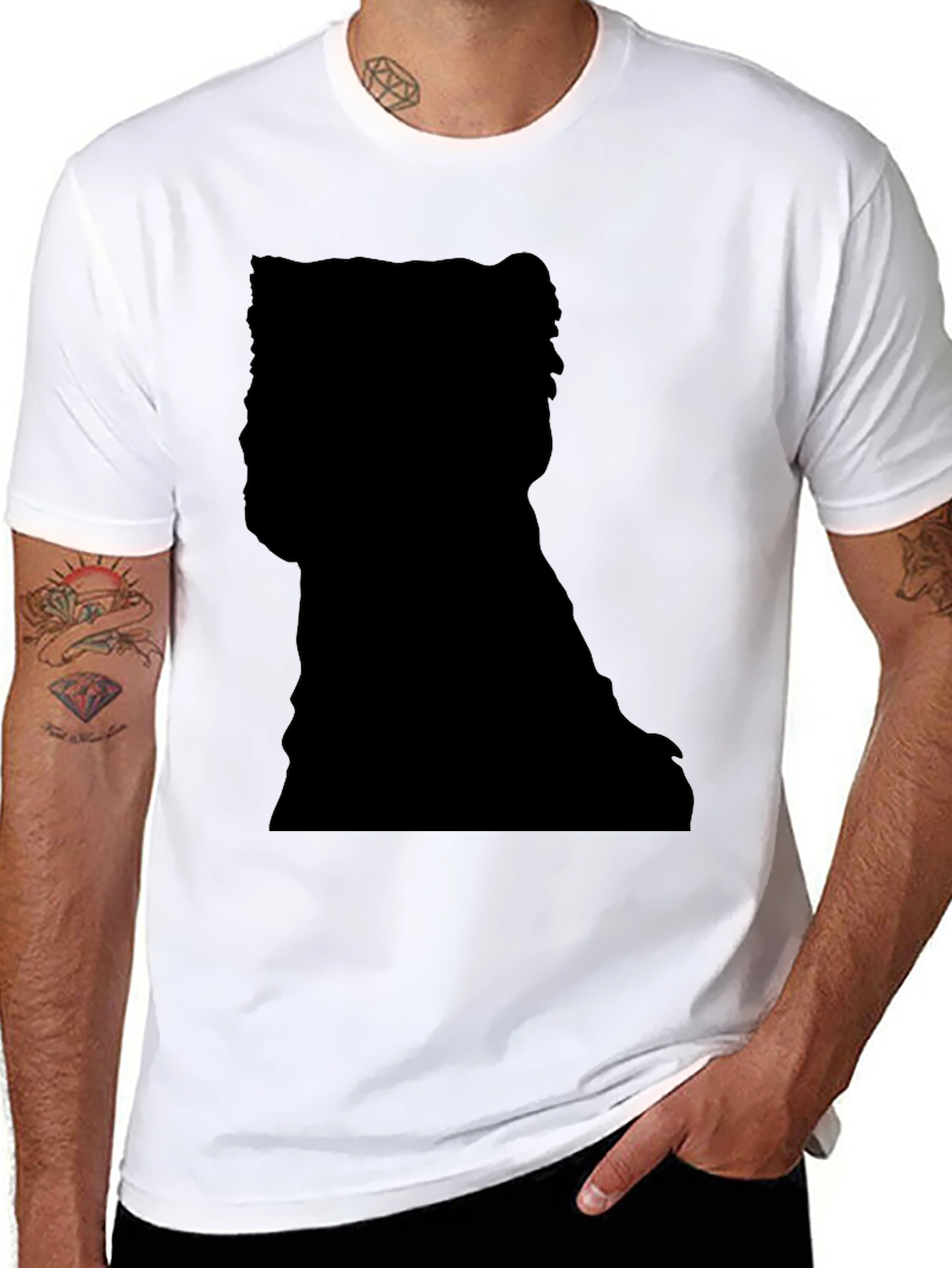 Silhouette Print Black T-Shirt