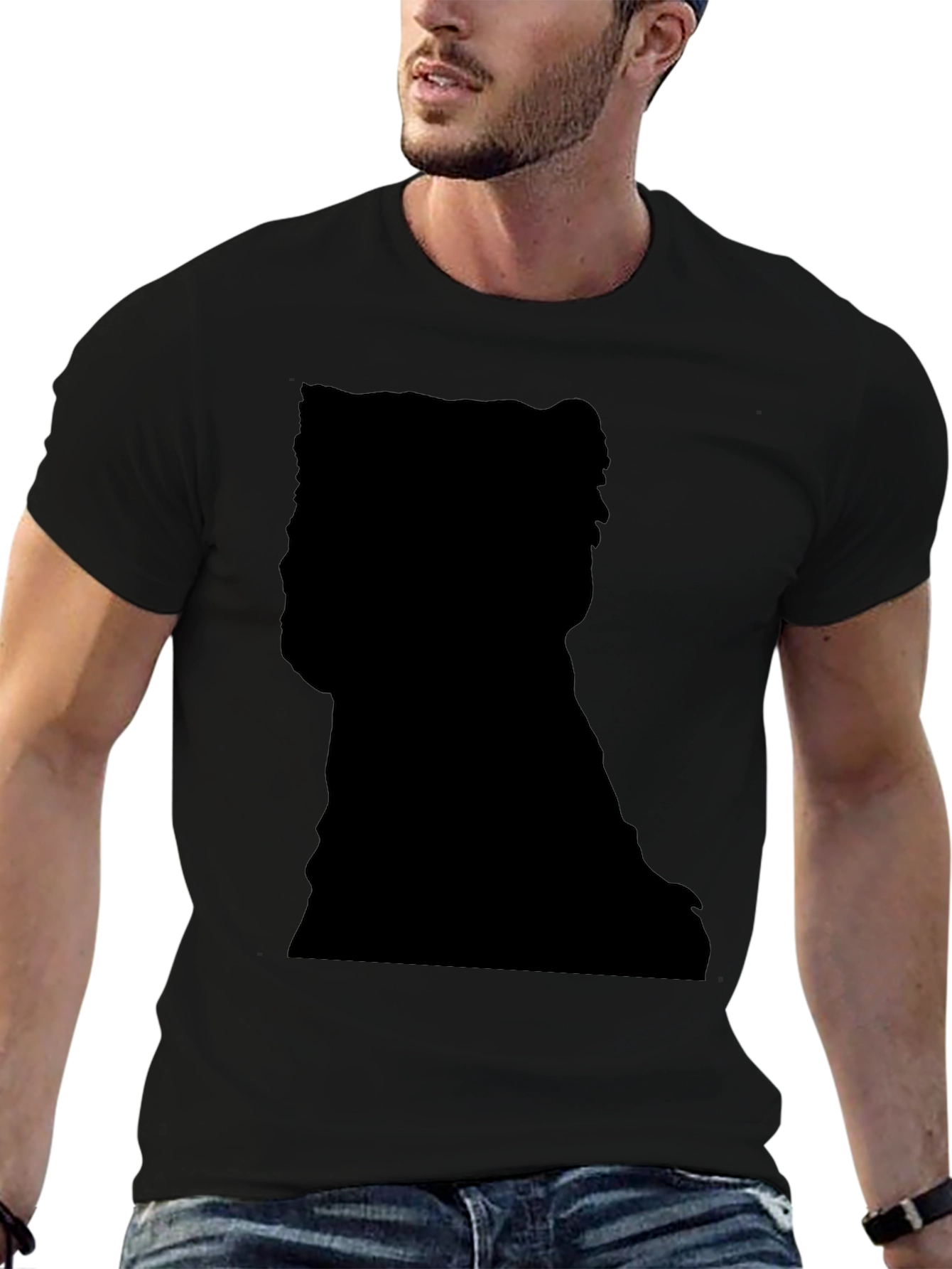 Silhouette Print Black T-Shirt