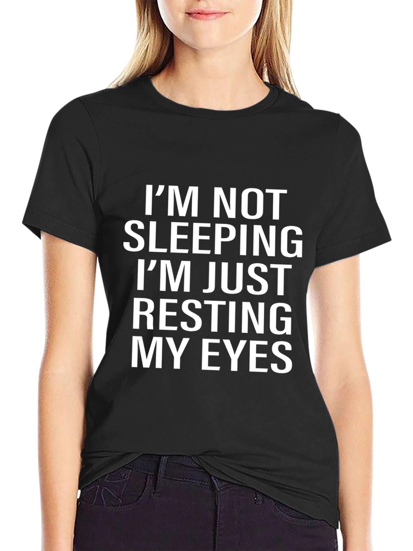 Resting My Eyes Graphic Tee - Unisex Black T-Shirt