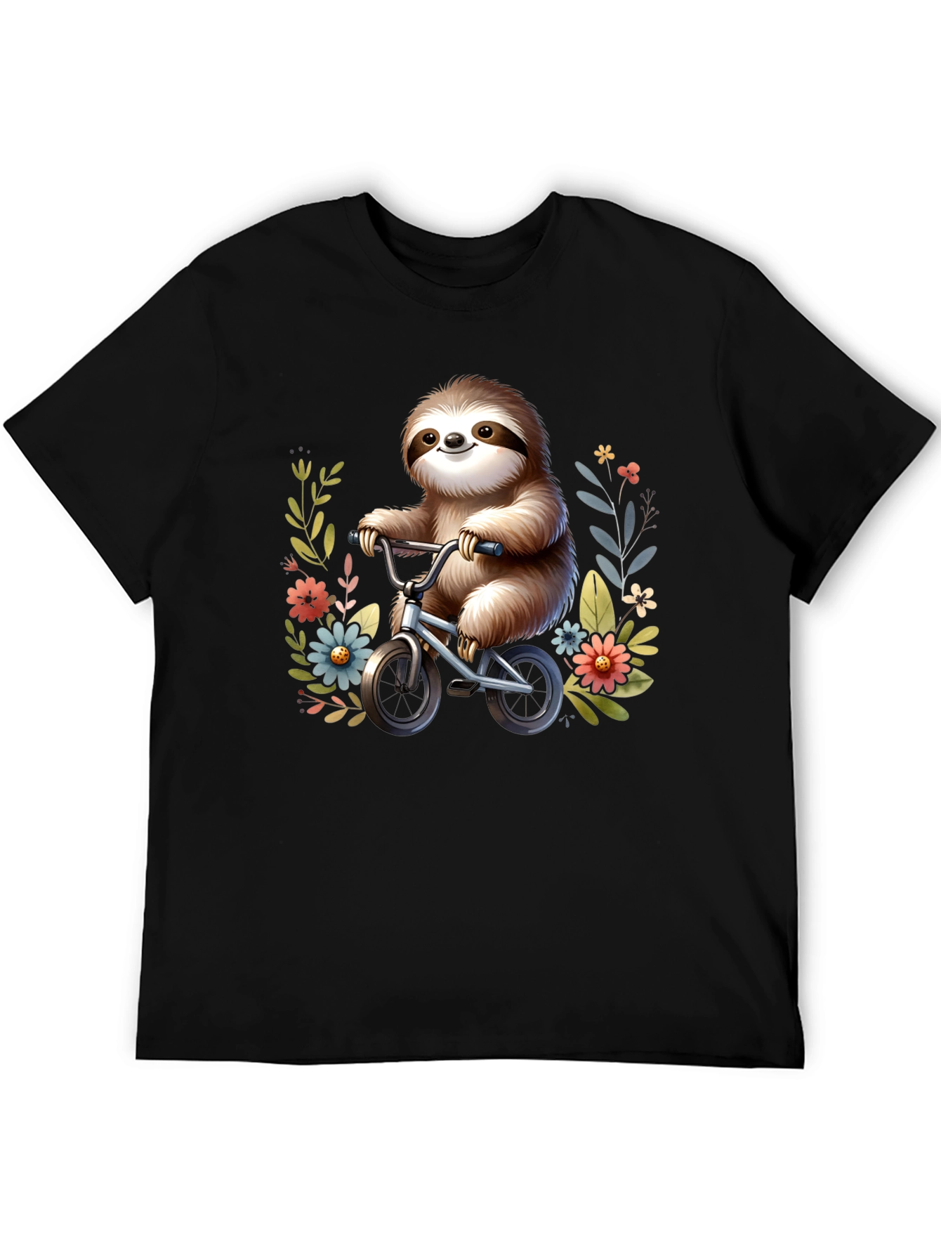 Sloth on Bicycle Graphic T-Shirt