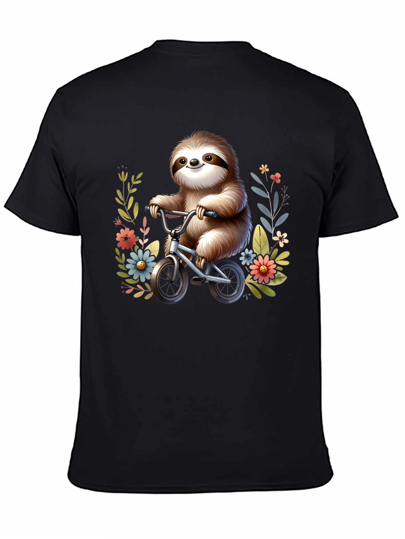 Sloth on Bicycle Graphic T-Shirt