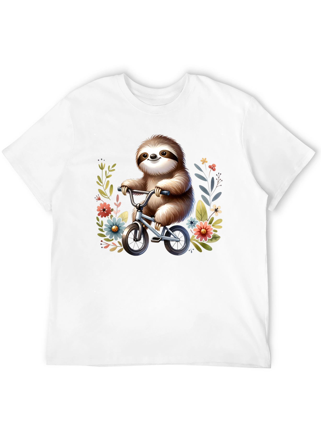 Sloth on Bicycle Graphic T-Shirt