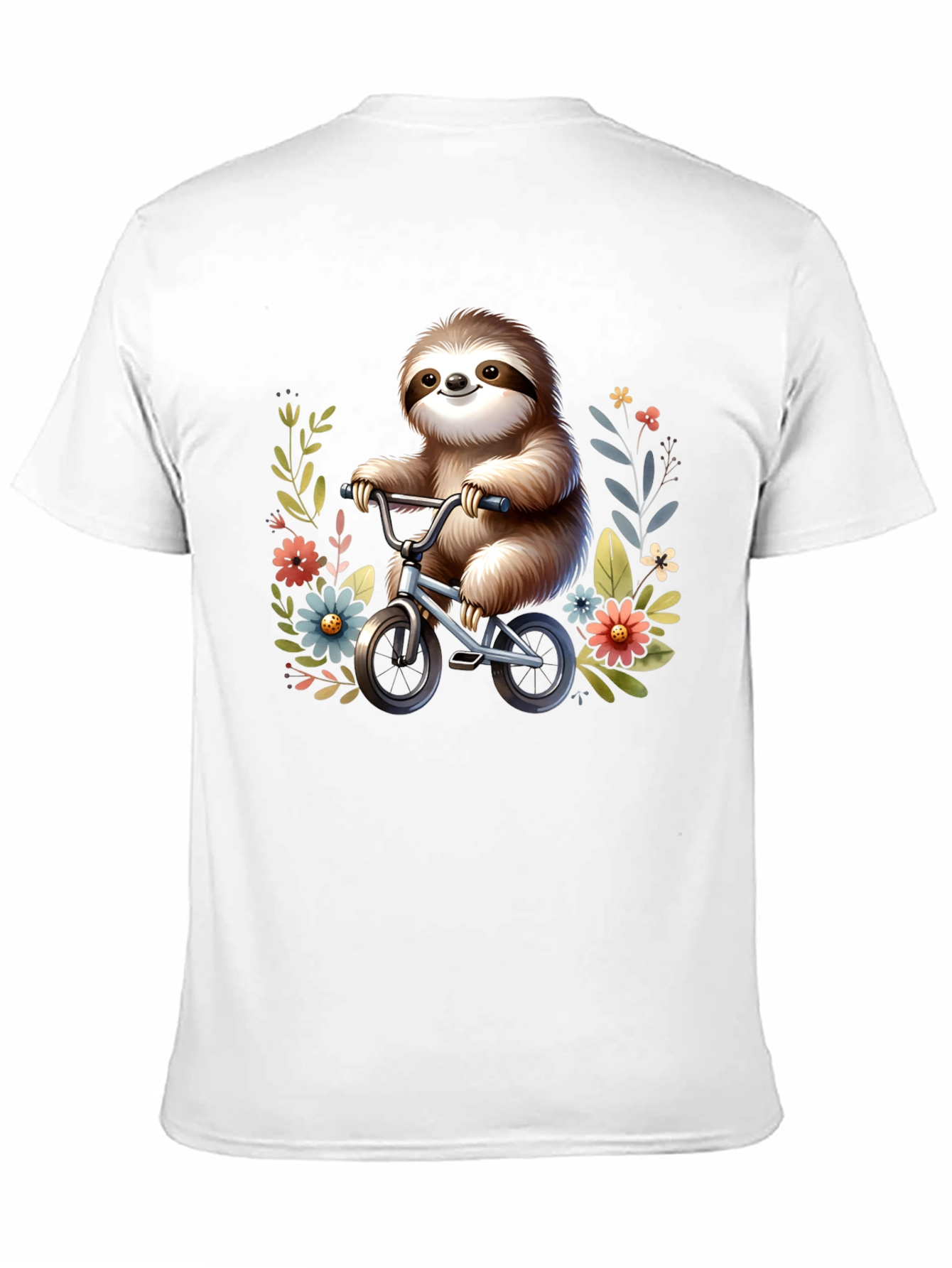 Sloth on Bicycle Graphic T-Shirt