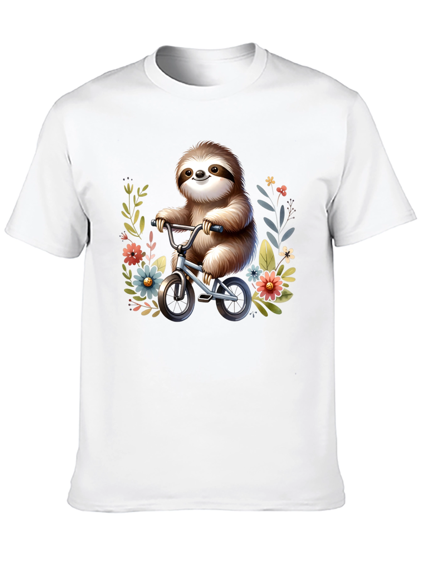 Sloth on Bicycle Graphic T-Shirt