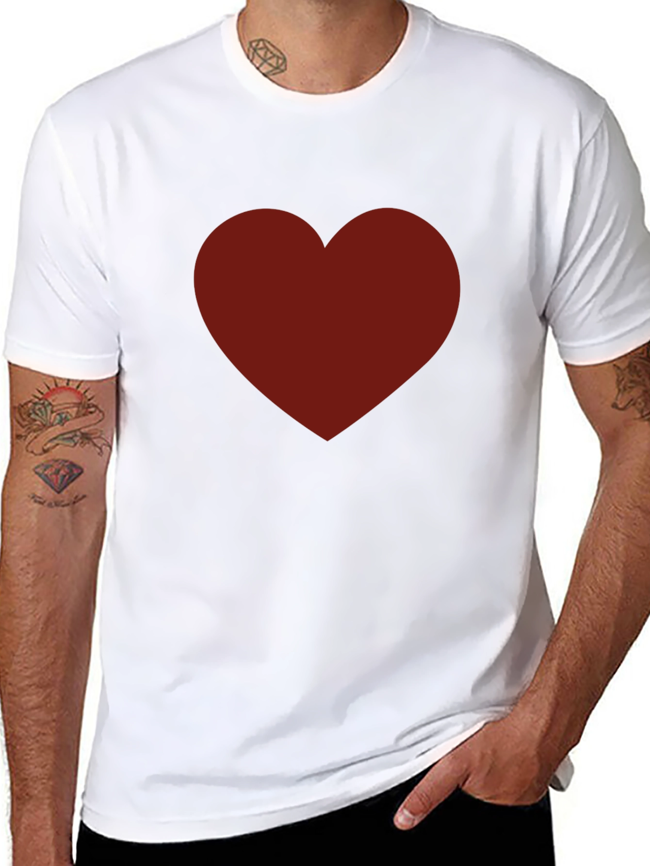 Bold Heart Graphic Black T-Shirt for Men